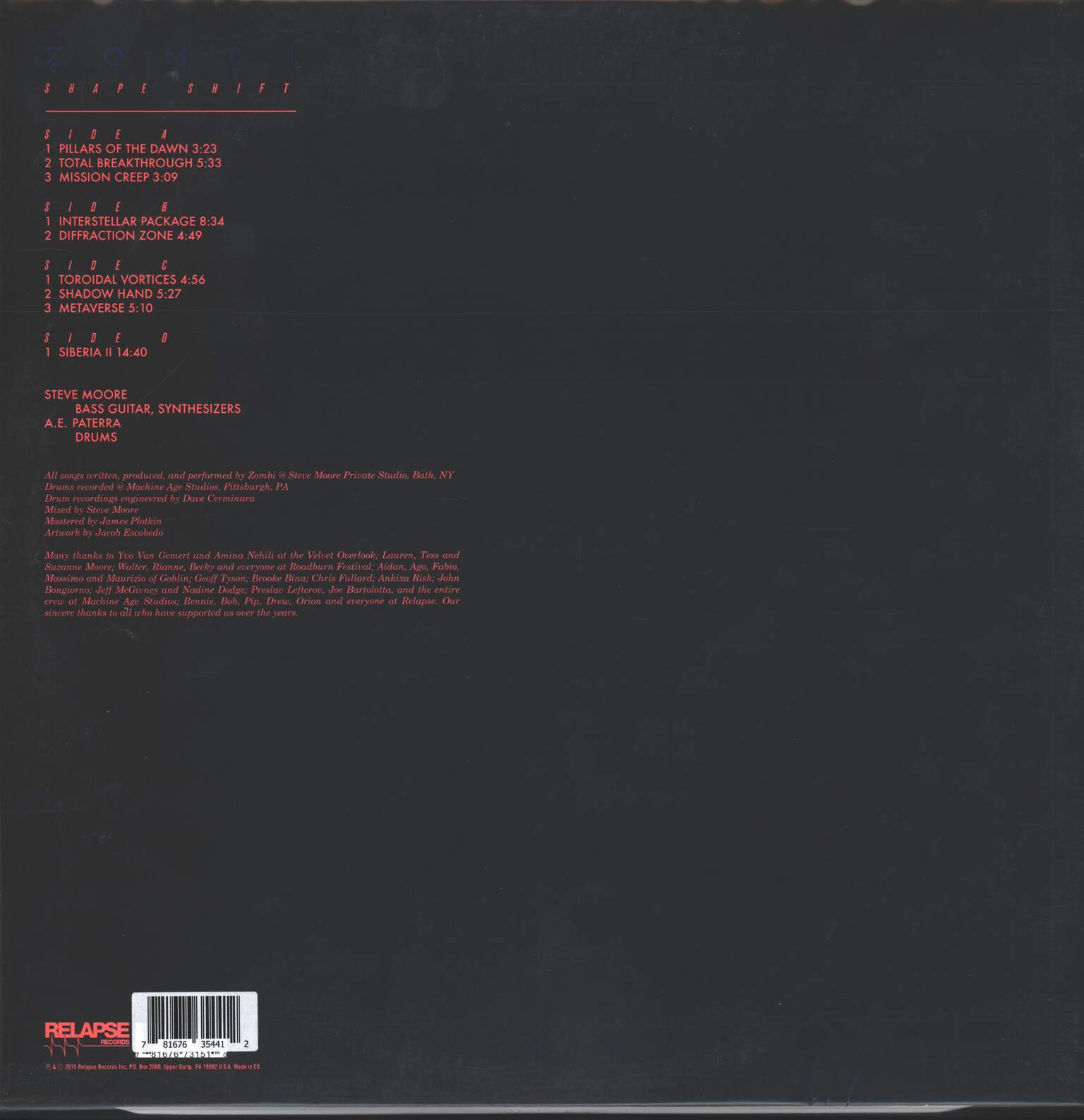 Zombi: Shape Shift, 2×LP (Vinyl)