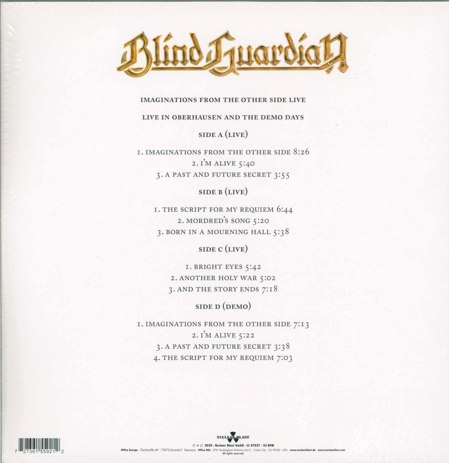 Blind Guardian: Imaginations From The Other Side Live, 2×LP (Vinyl)
