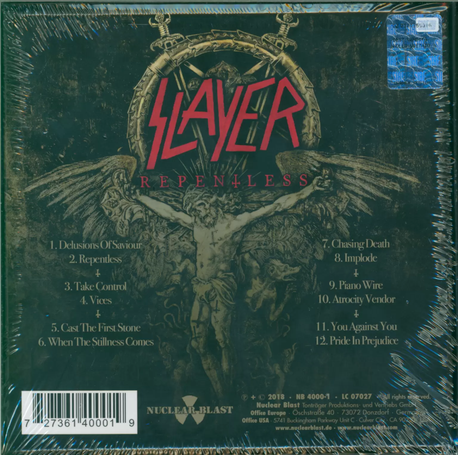 Slayer: Repentless, 6×6" Vinyl Single