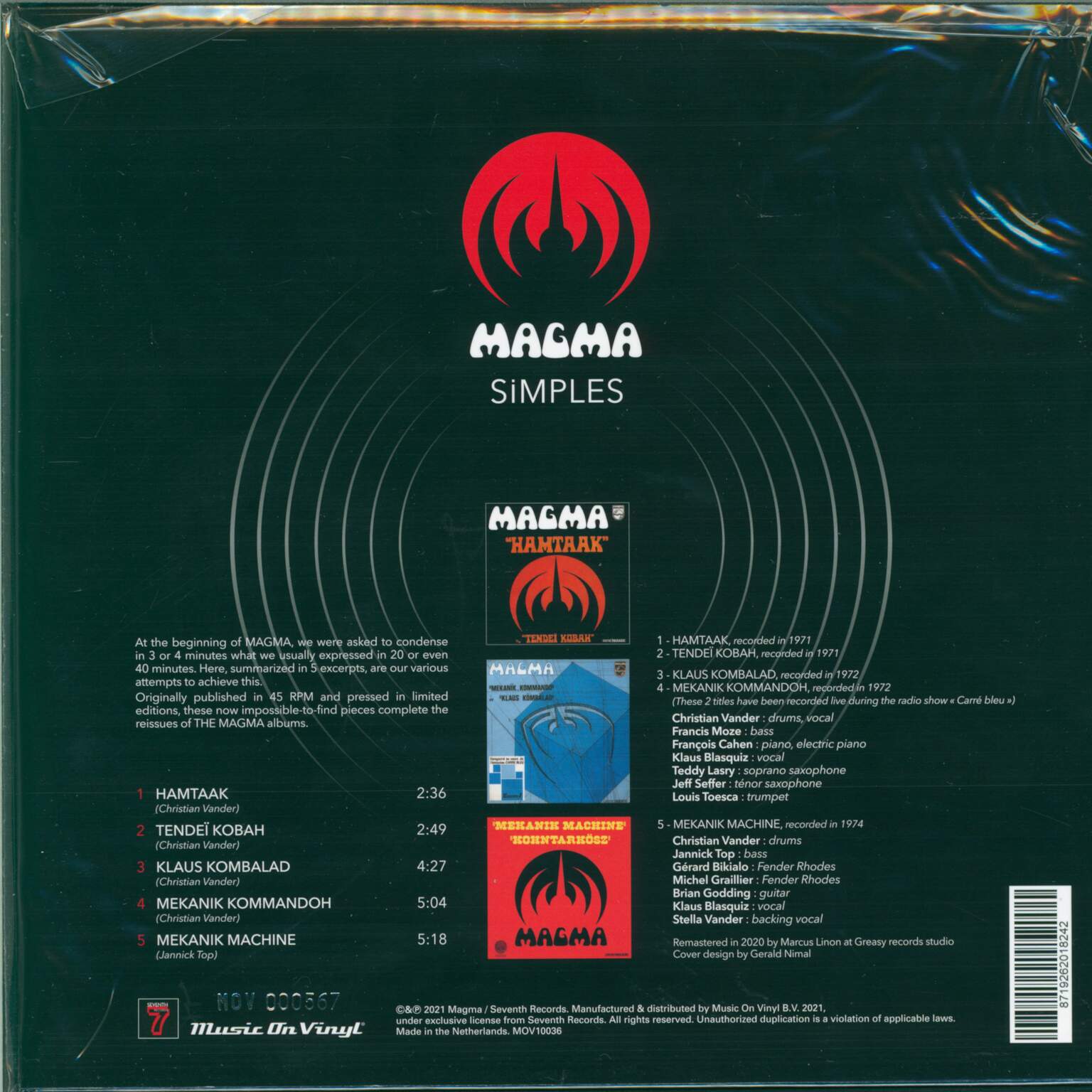 Magma: Simples, 1×10" Vinyl EP