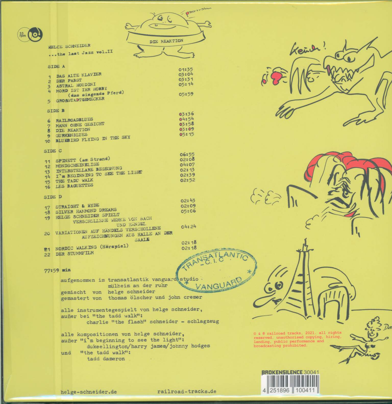 Helge Schneider: Die Reaktion The Last Jazz Volume 2, 2×LP (Vinyl)
