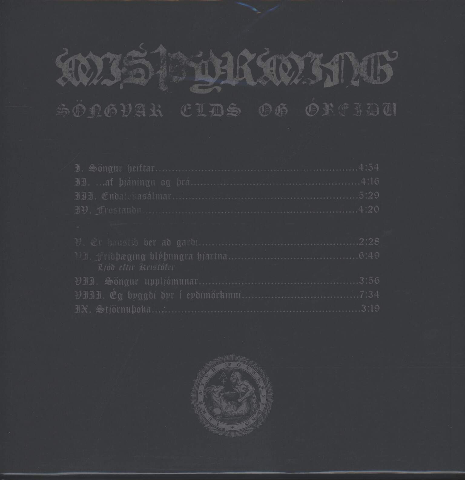 Misþyrming: Söngvar Elds Og Óreiðu, 1×LP (Vinyl)