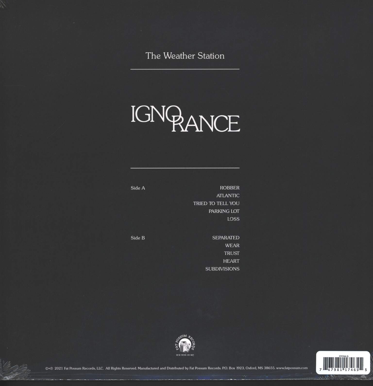 The Weather Station: Ignorance, 1×LP (Vinyl)