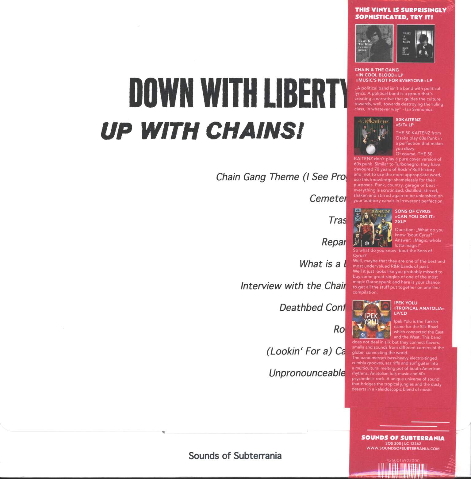 Chain And The Gang: Down With Liberty... Up With Chains!, 1×LP (Vinyl)