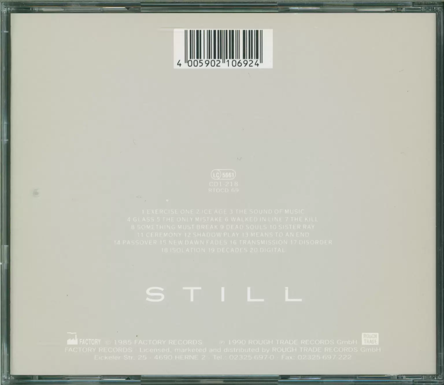 Joy Division: Still, 1×CD
