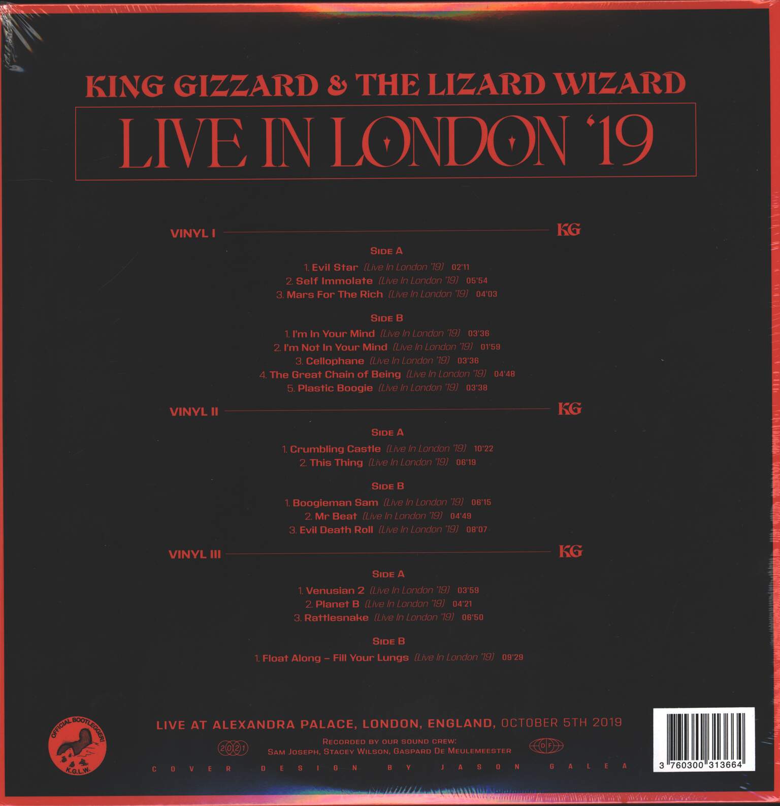 King Gizzard And The Lizard Wizard: Live In London '19, 3×LP (Vinyl)