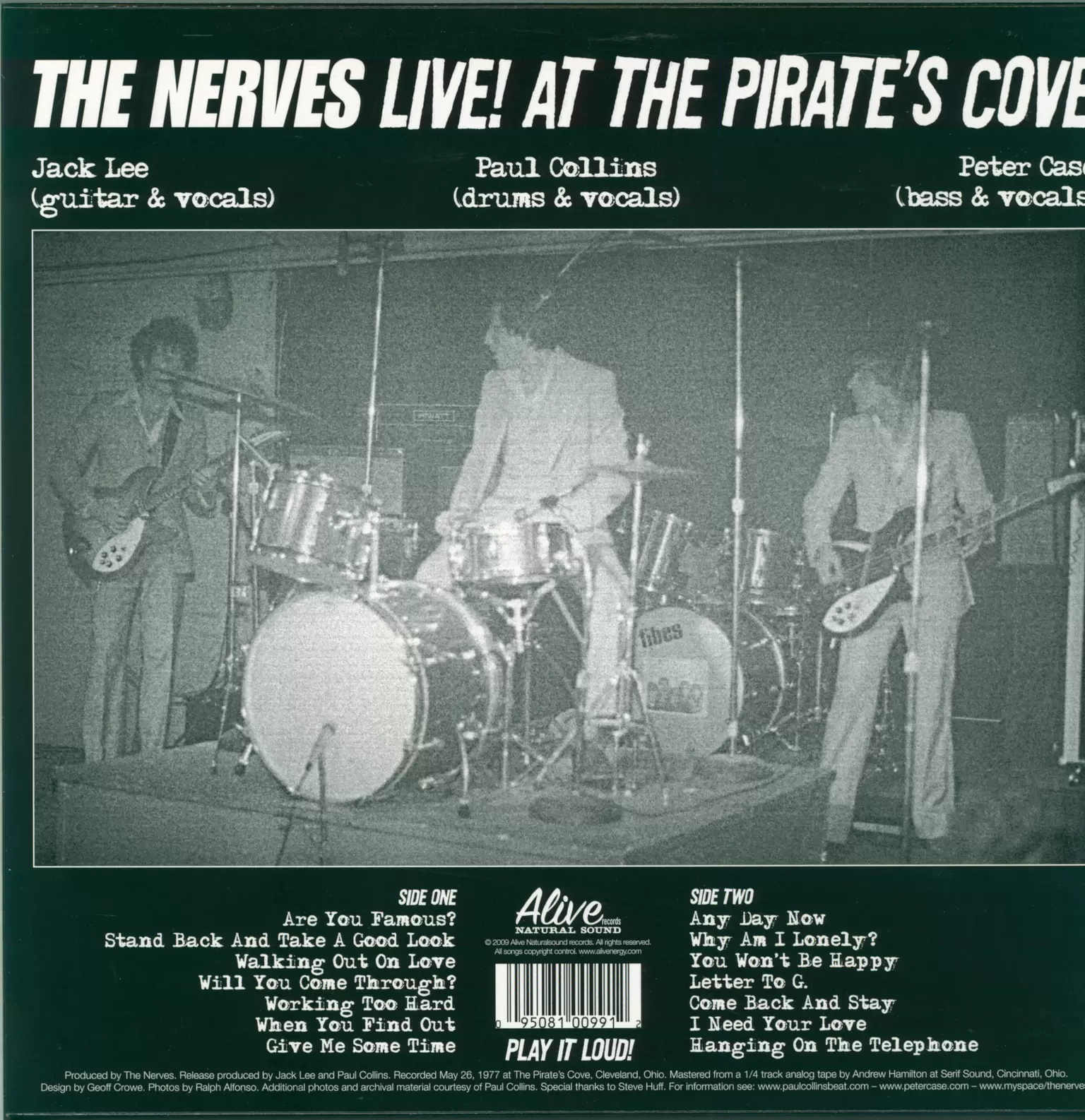 The Nerves: Live! At The Pirate's Cove, 1×LP (Vinyl)