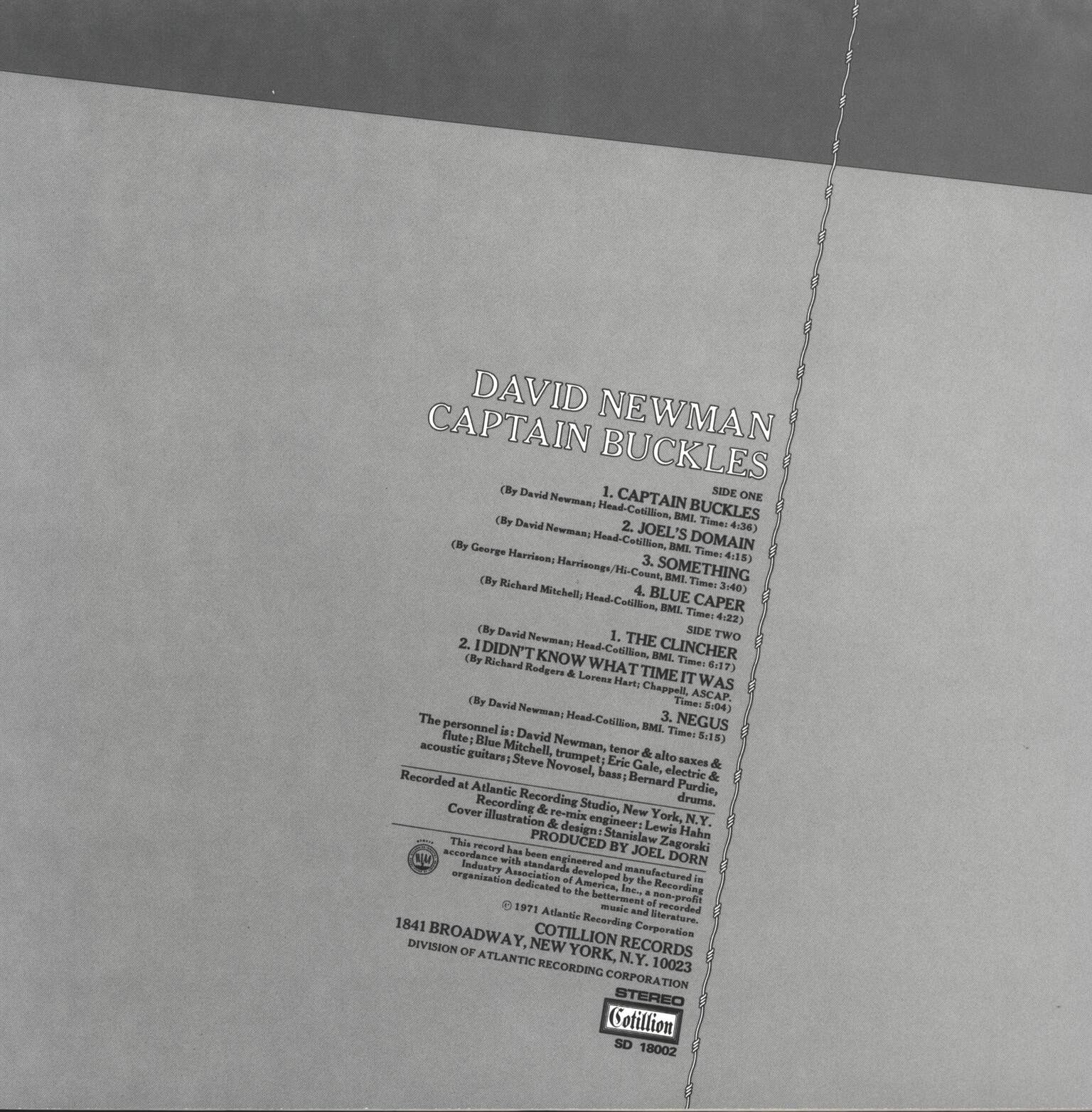 David "Fathead" Newman: Captain Buckles, 1×LP (Vinyl)