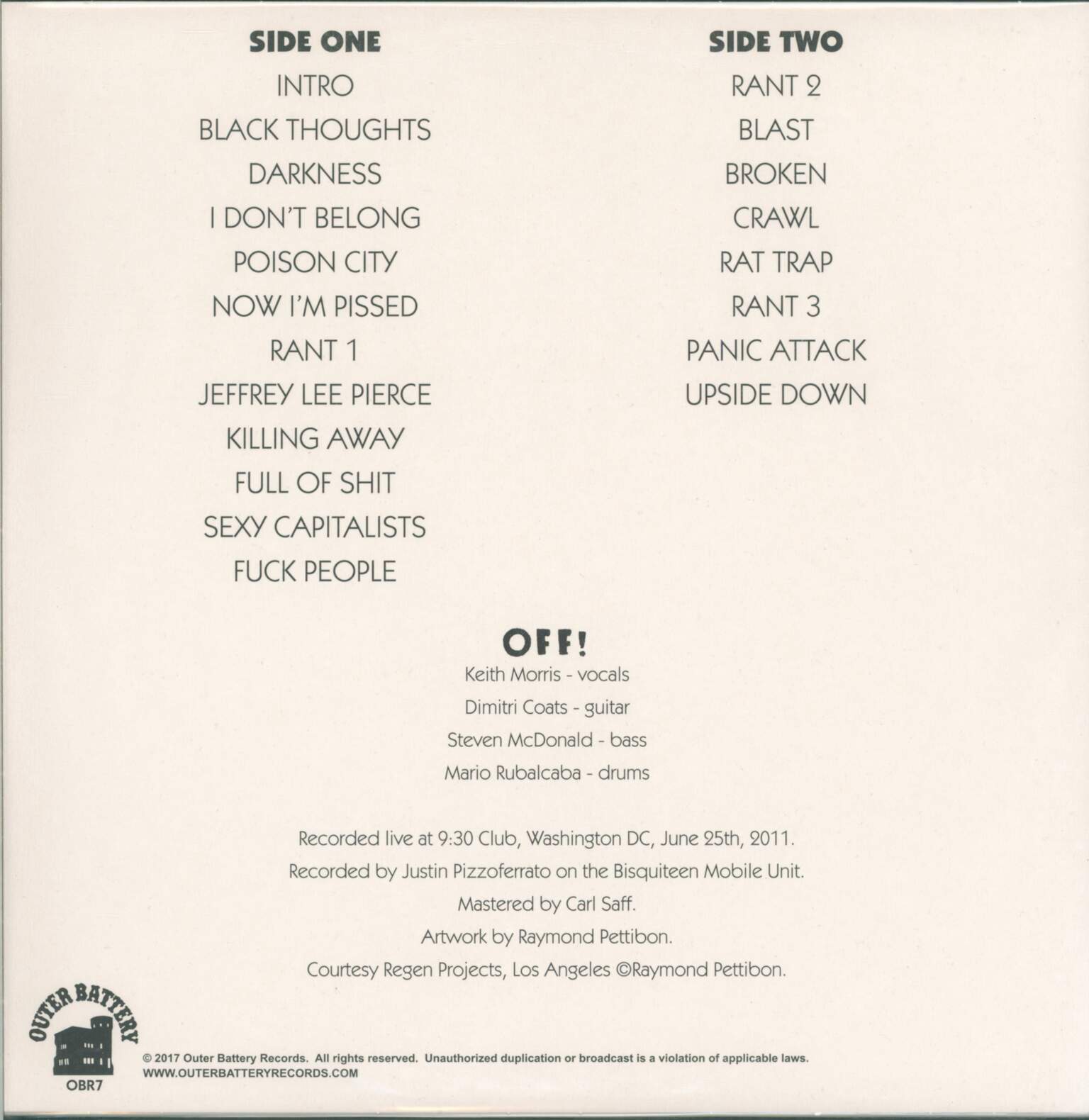 Off!: Live At 9:30 Club, 1×LP (Vinyl)
