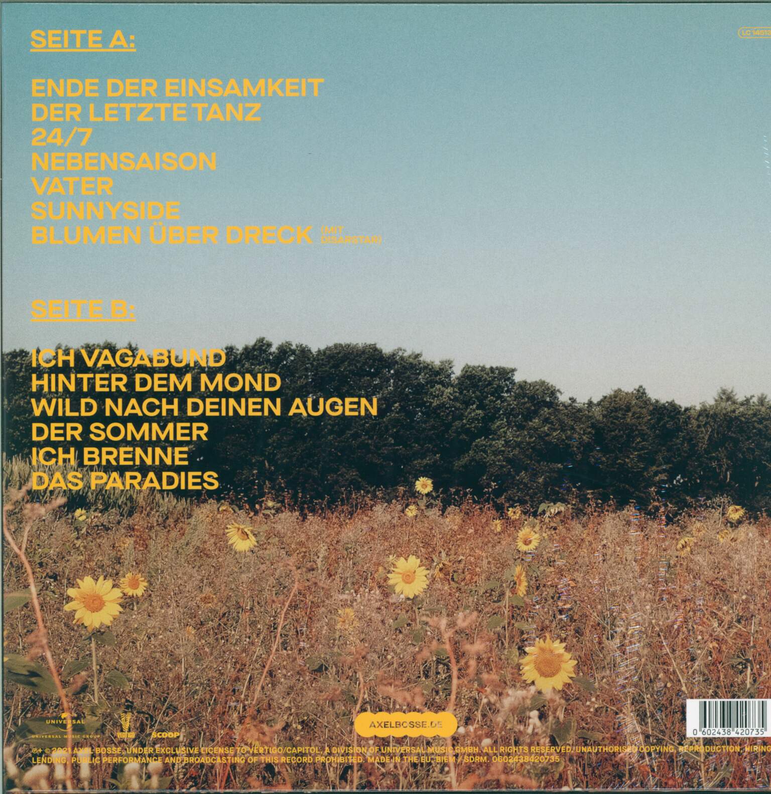 Bosse: Sunnyside, 1×LP (Vinyl)