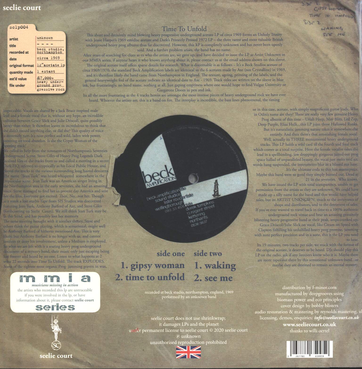 Unknown Artist: The Beck Studio Acetate 1969, 1×LP (Vinyl)
