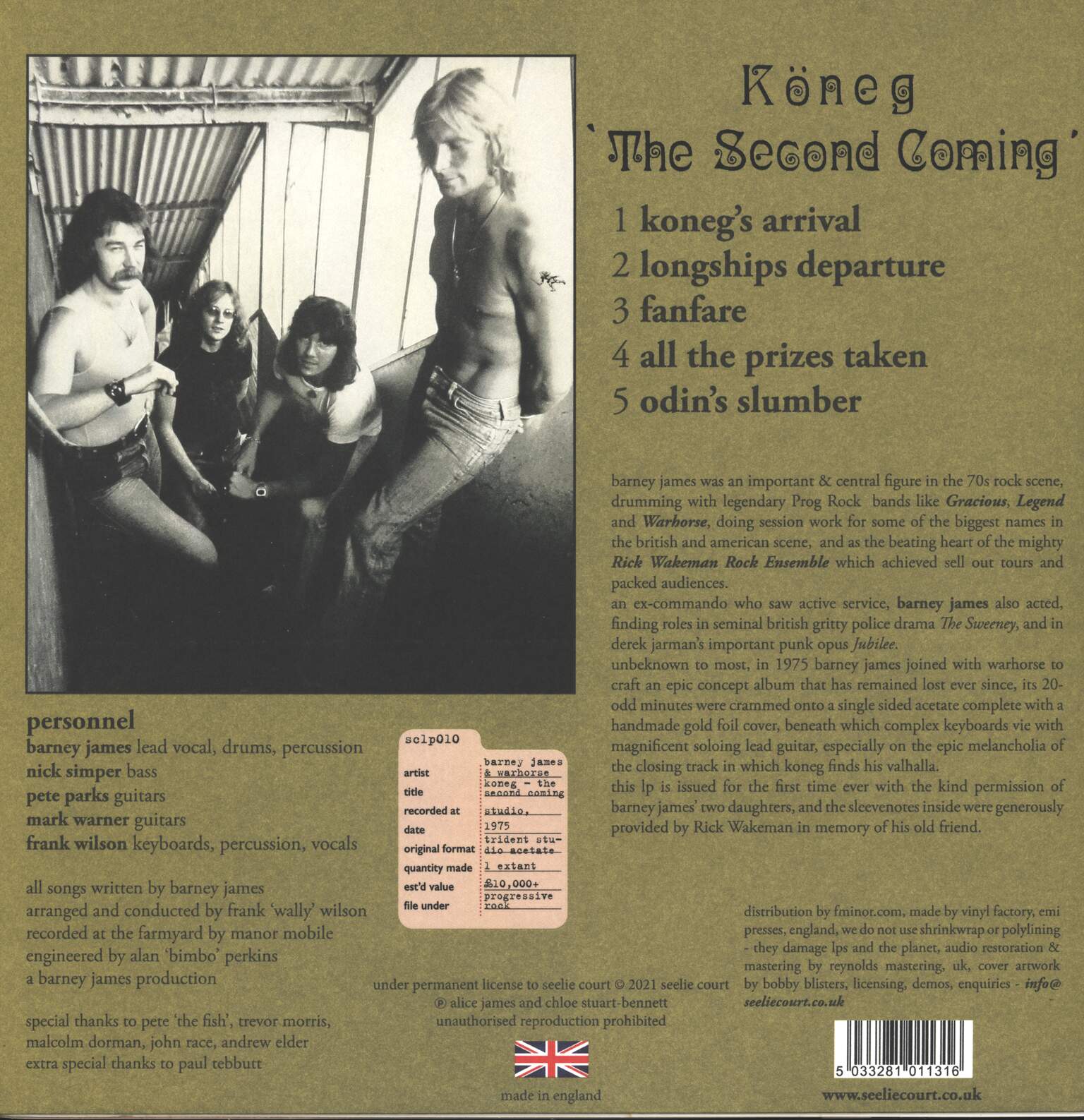 Barney James: Köneg 'The Second Coming', 1×LP (Vinyl)