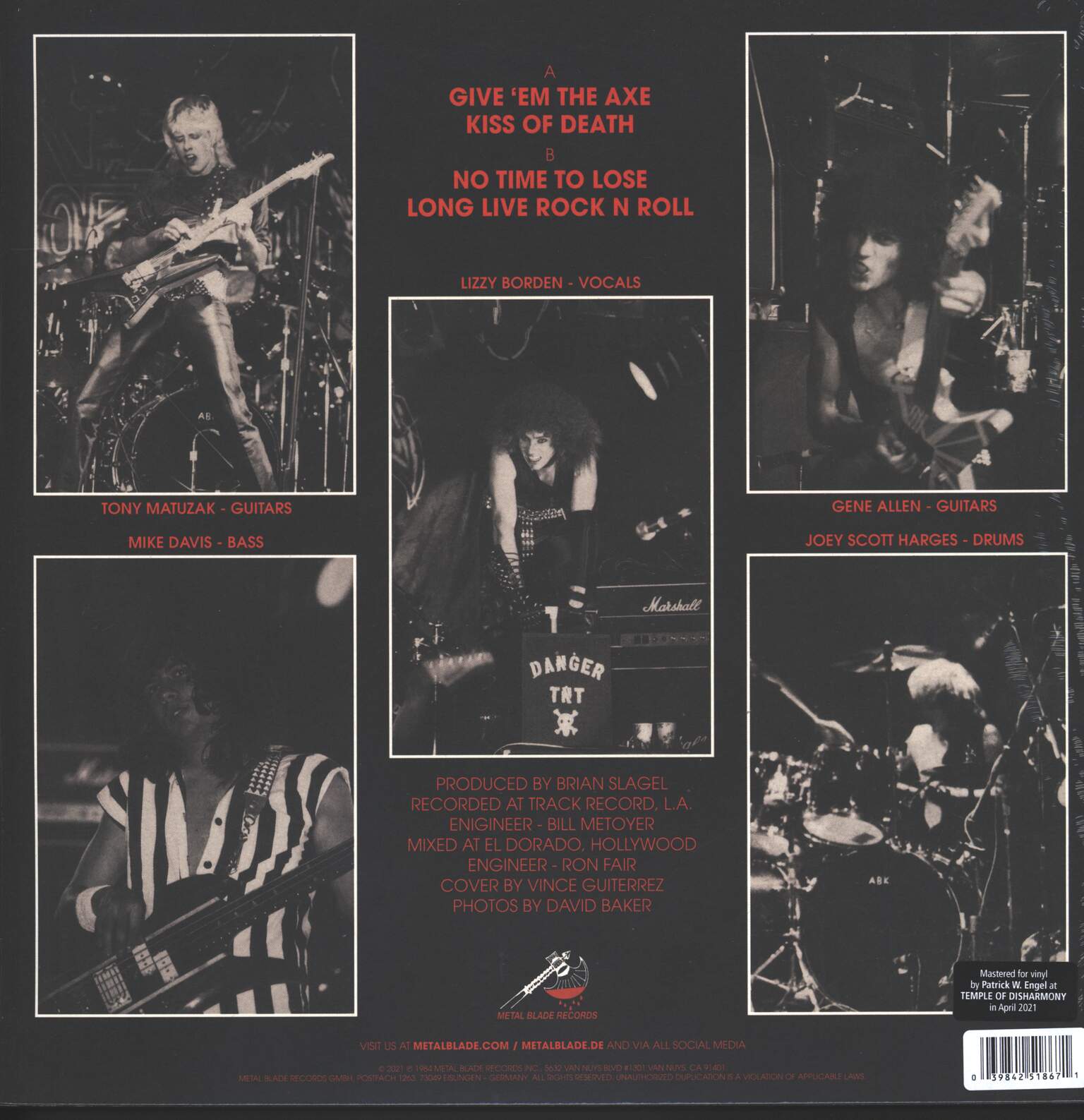 Lizzy Borden: Give 'Em The Axe, 1×LP (Vinyl)