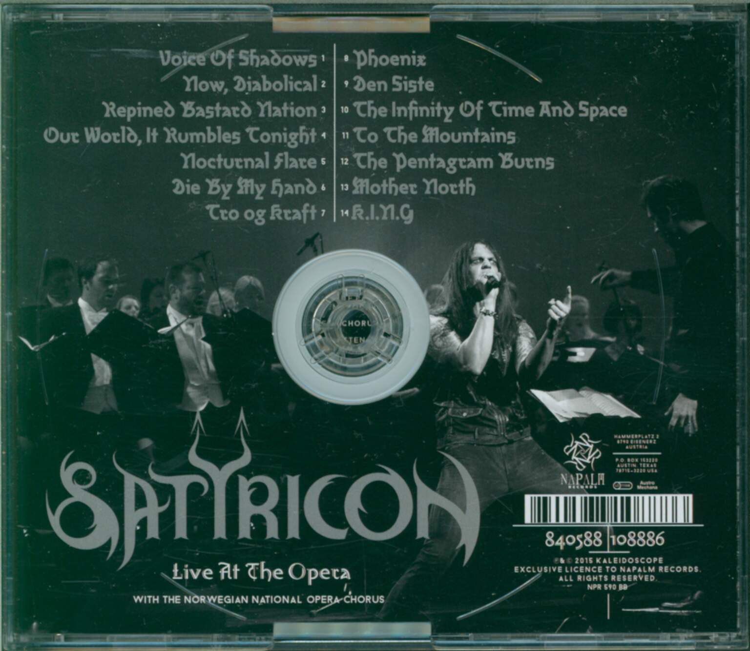 Satyricon: Live At The Opera, 1×DVD, 2×CD