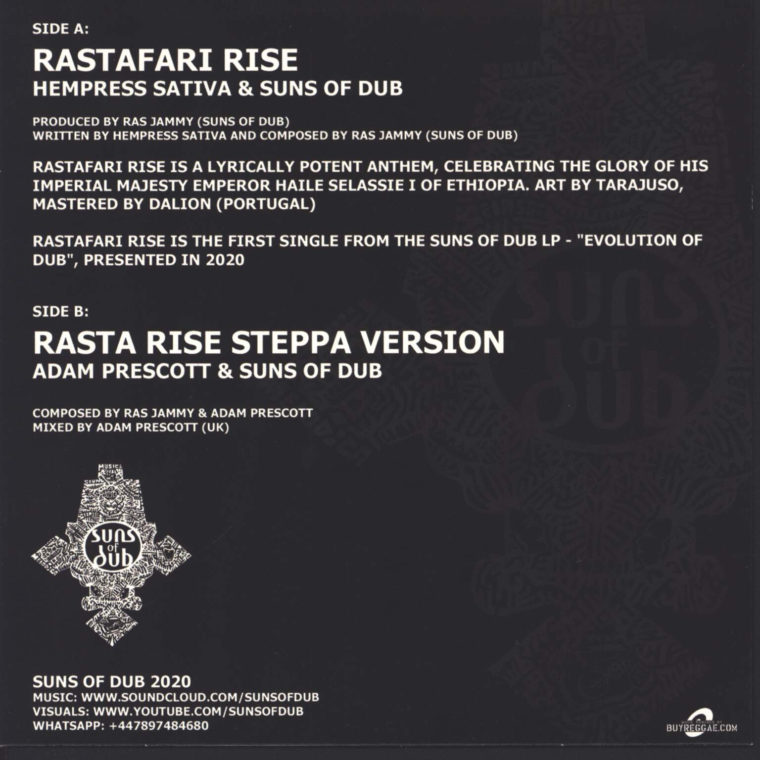 Hempress Sativa: Rastafari Rise / Rasta Rise Steppa Version, 1×7" Single (Vinyl)