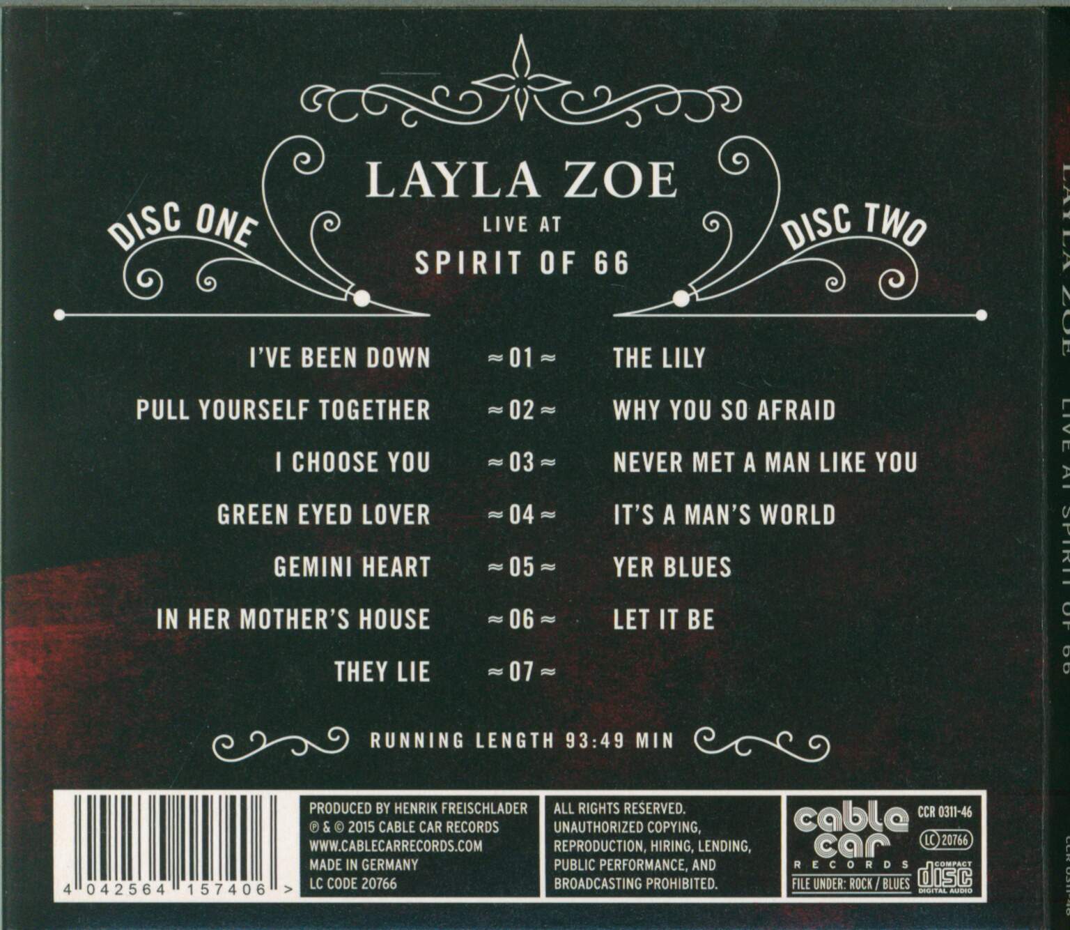 Layla Zoe: Live At Spirit Of 66, 2×CD