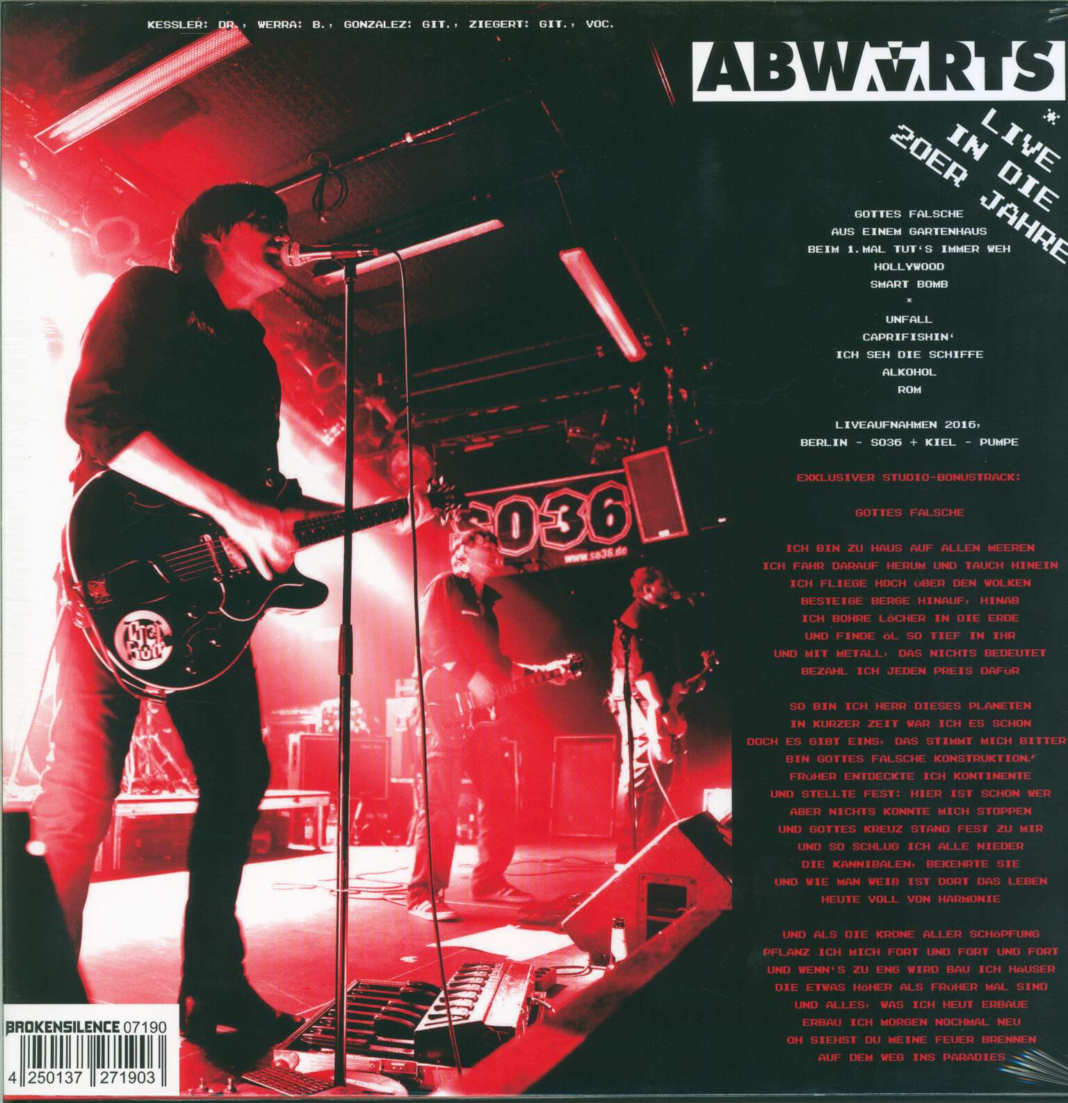 Abwärts: Live In Die 20er Jahre, 1×LP (Vinyl)