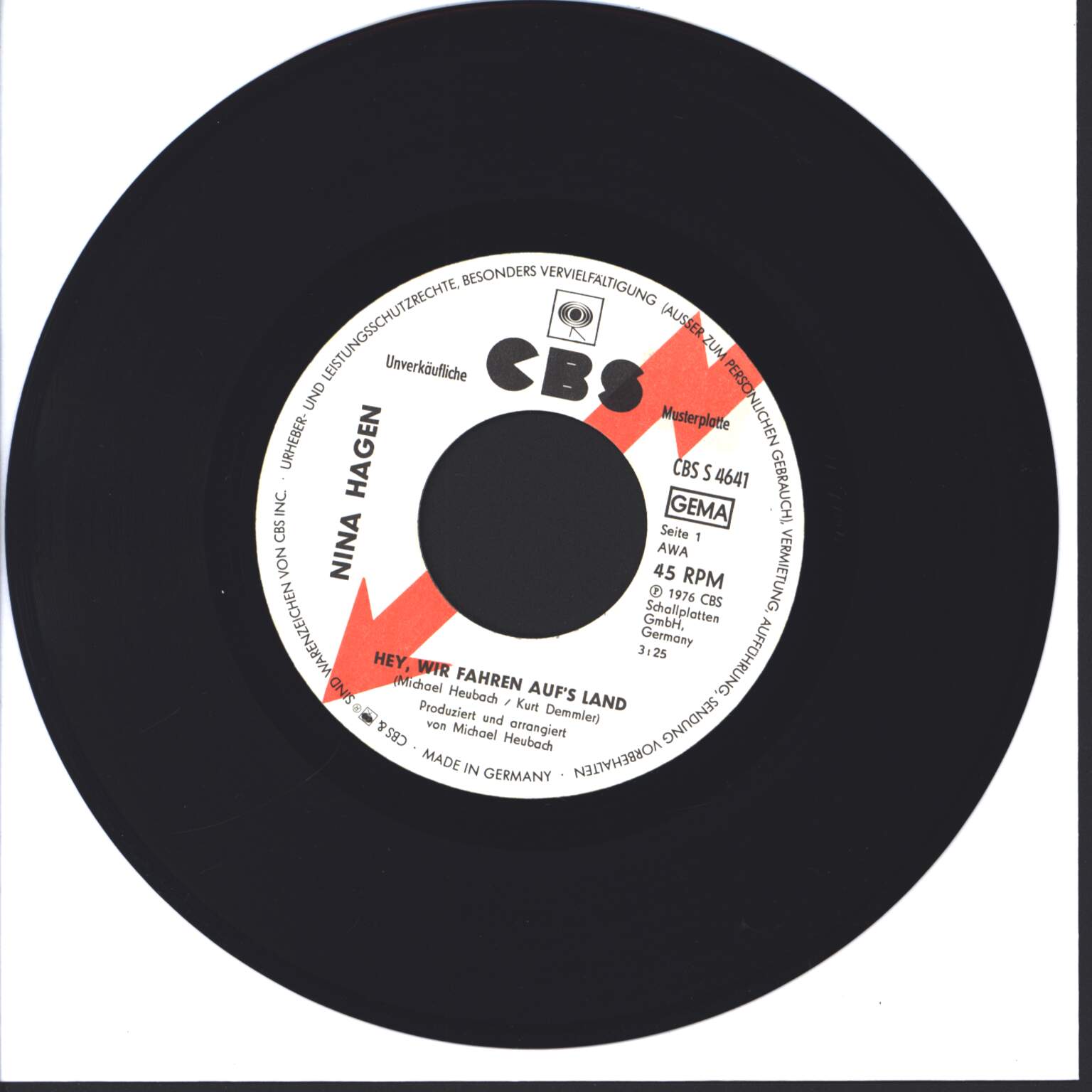 Nina Hagen: Hey, Wir Fahren Auf's Land, 1×7" Single (Vinyl)