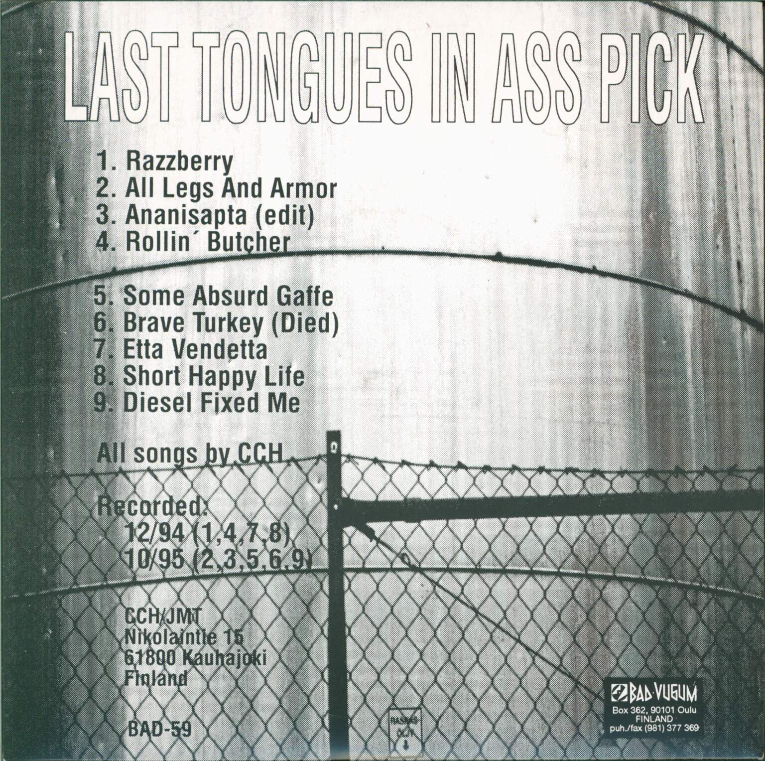 Can Can Heads: Last Tongues In Ass Pick, 1×7" Single (Vinyl)
