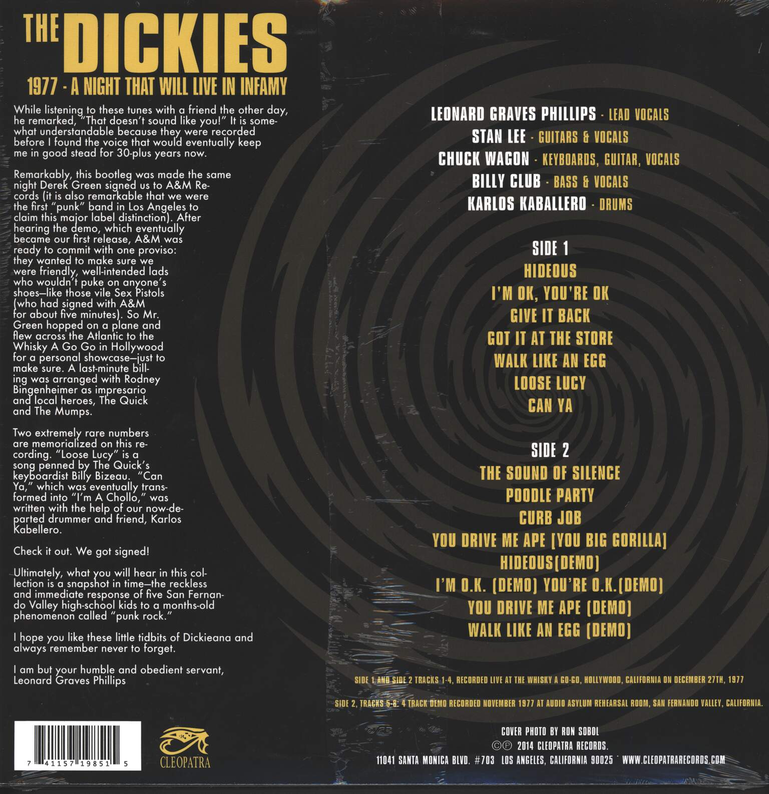 The Dickies: 1977 - A Night That Will Live In Infamy, 1×LP (Vinyl)