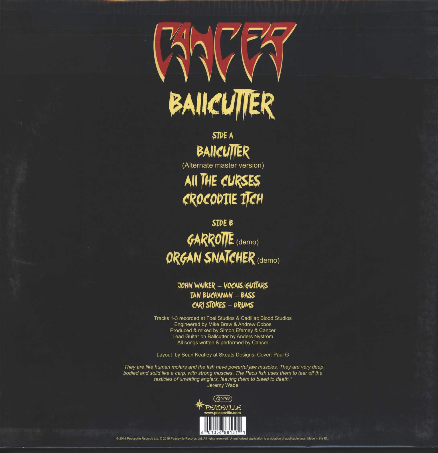 Cancer: Ballcutter, 1×12" Maxi Single (Vinyl)