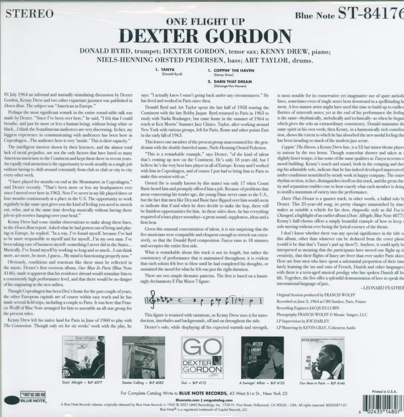 Dexter Gordon: One Flight Up, 1×LP (Vinyl)