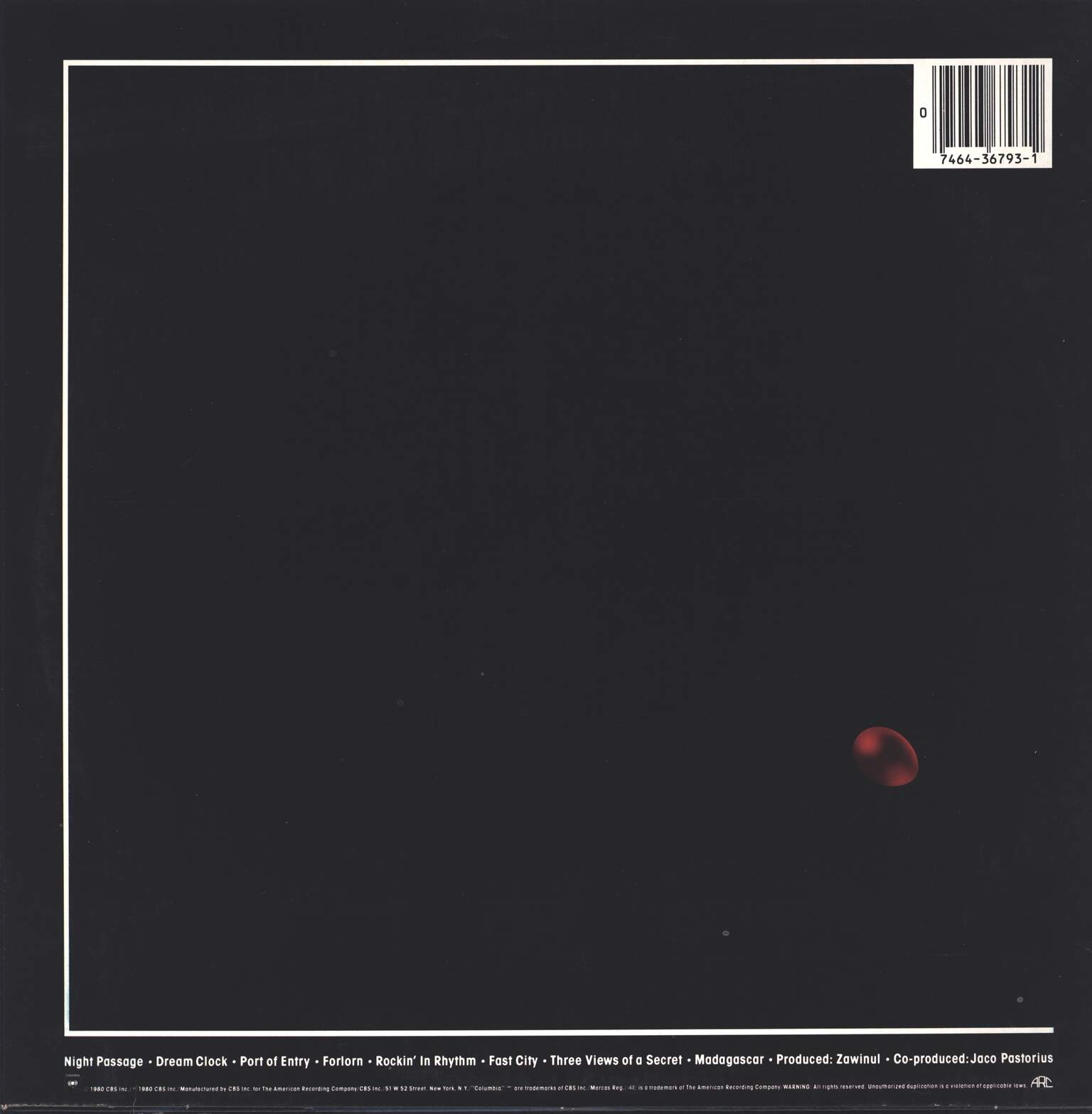 Weather Report: Night Passage, 1×LP (Vinyl)