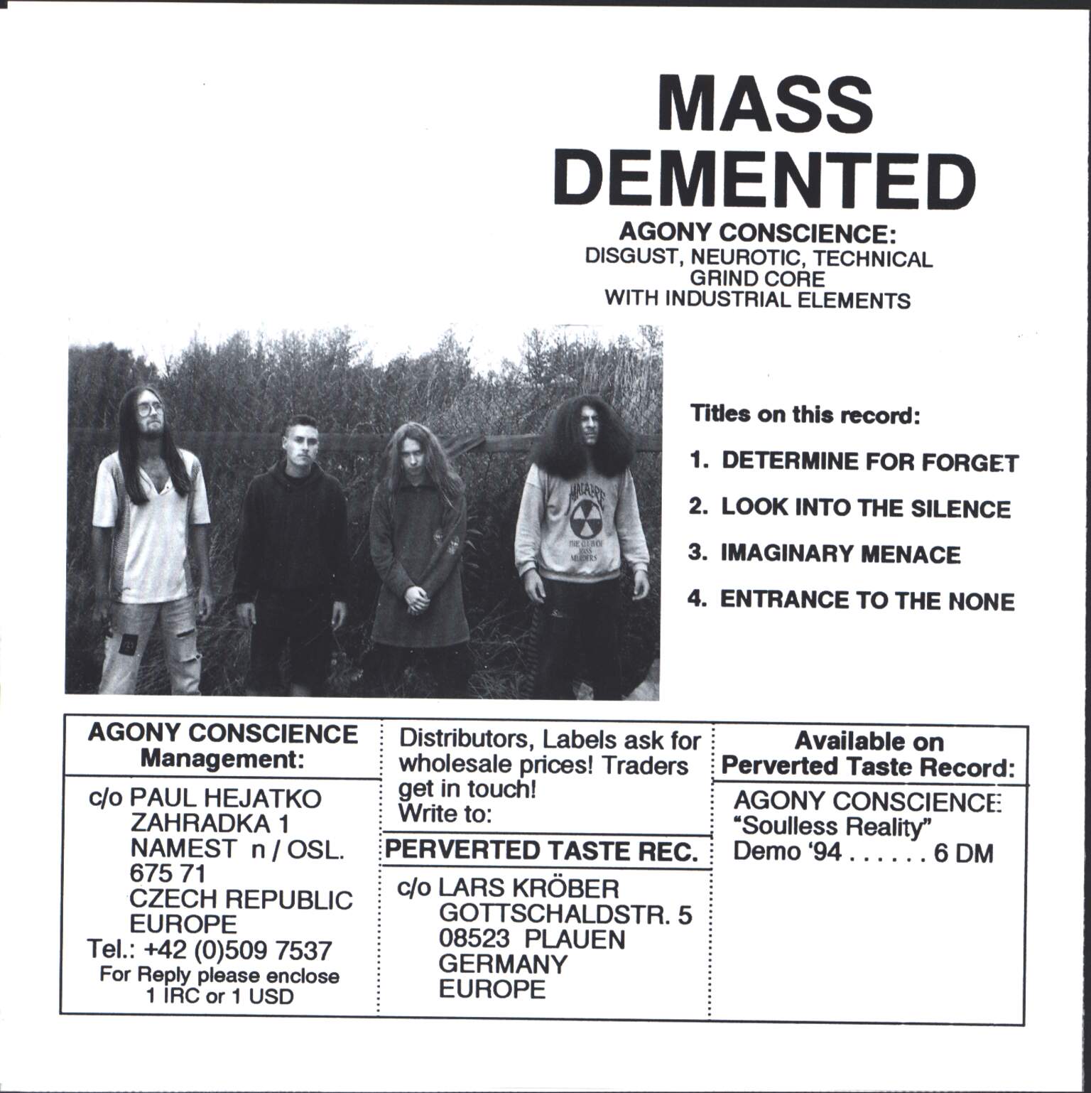 Agony Conscience: Mass Demented, 1×7" Single (Vinyl)