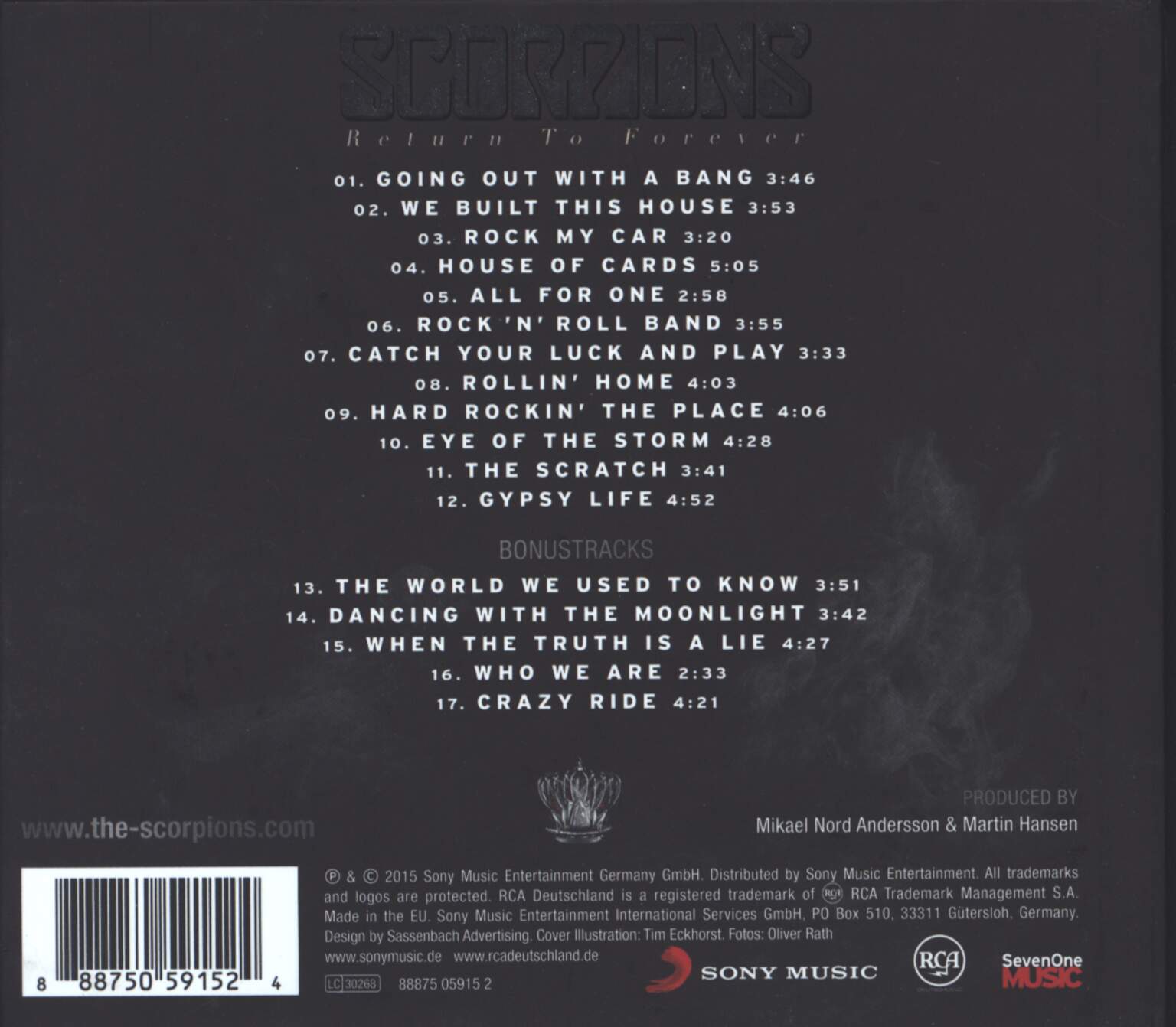 Scorpions: Return To Forever, 1×CD