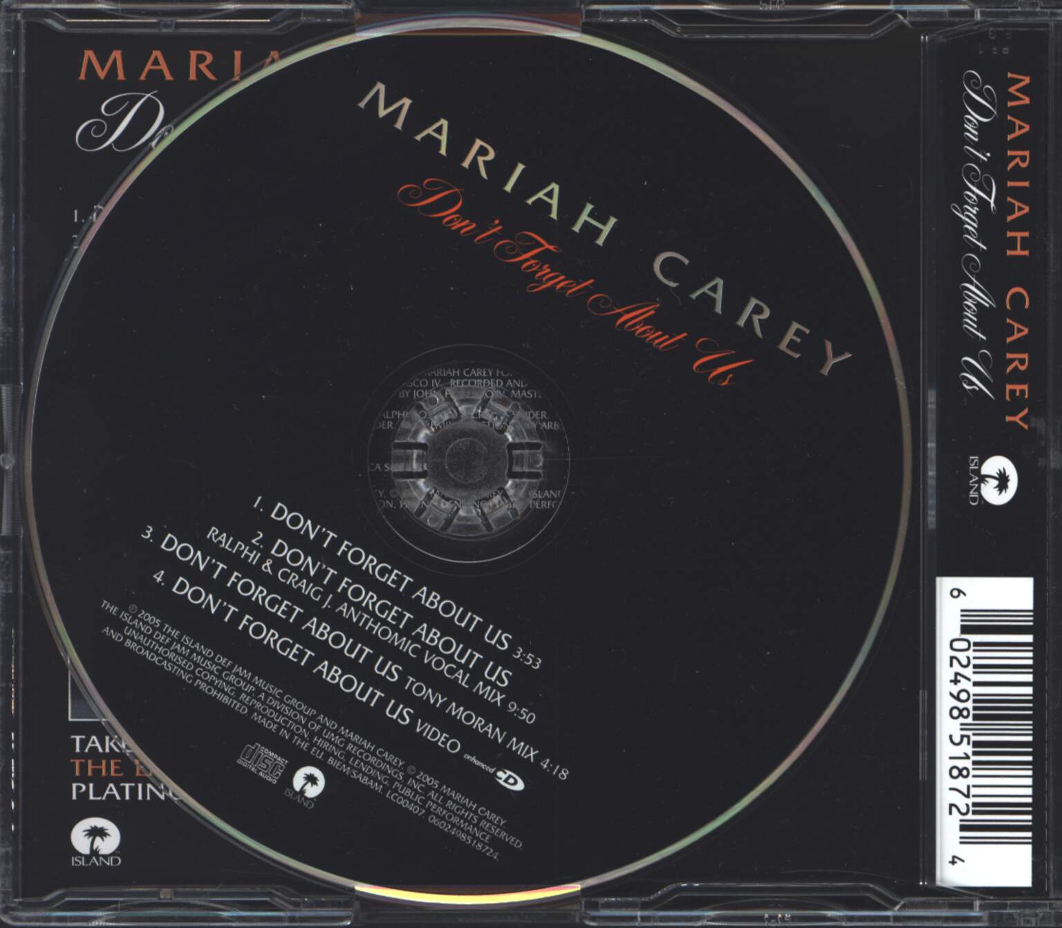 Mariah Carey: Don't Forget About Us, 1×Mini CD