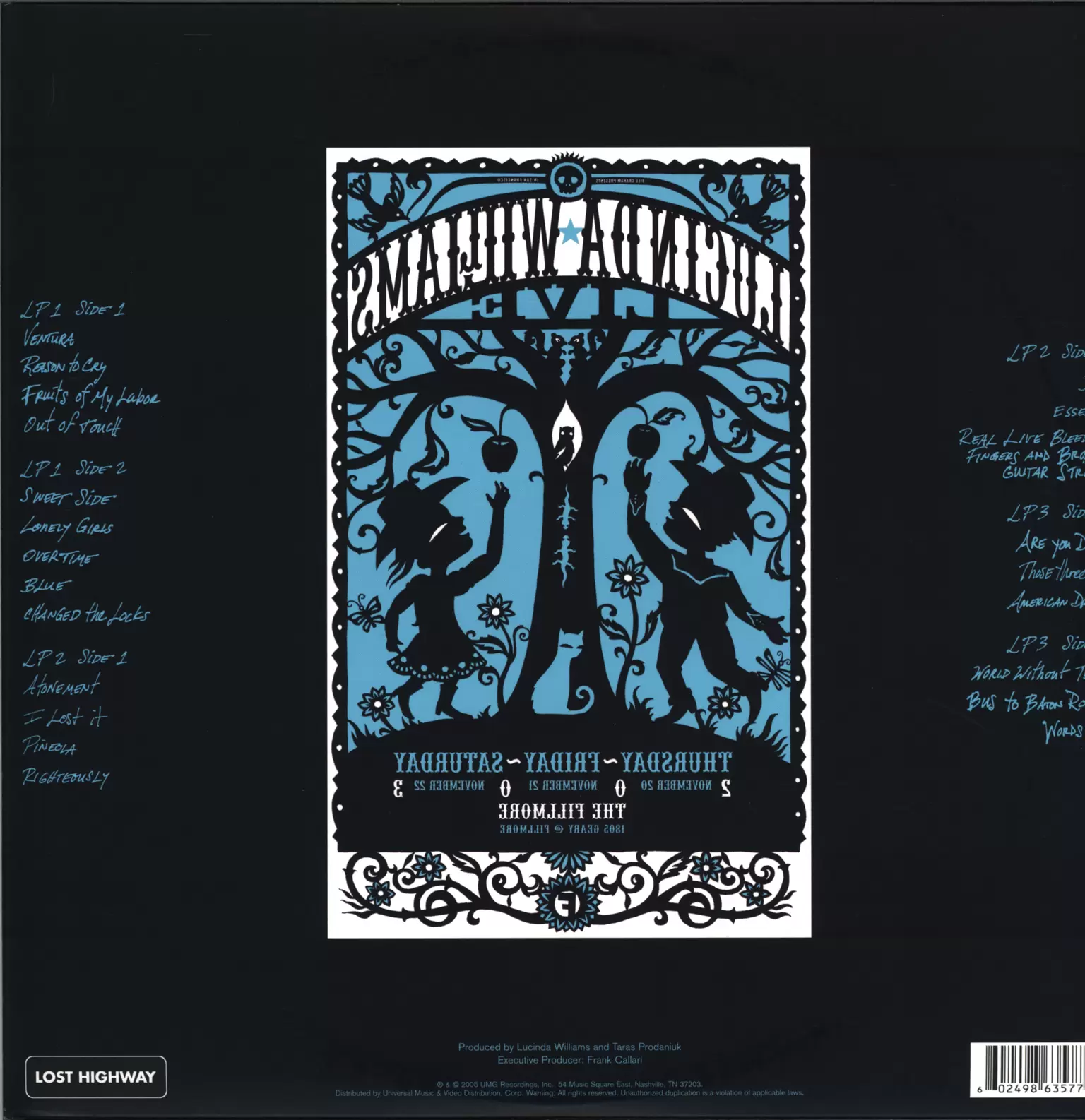 Lucinda Williams: Live @ The Fillmore, 3×LP (Vinyl)