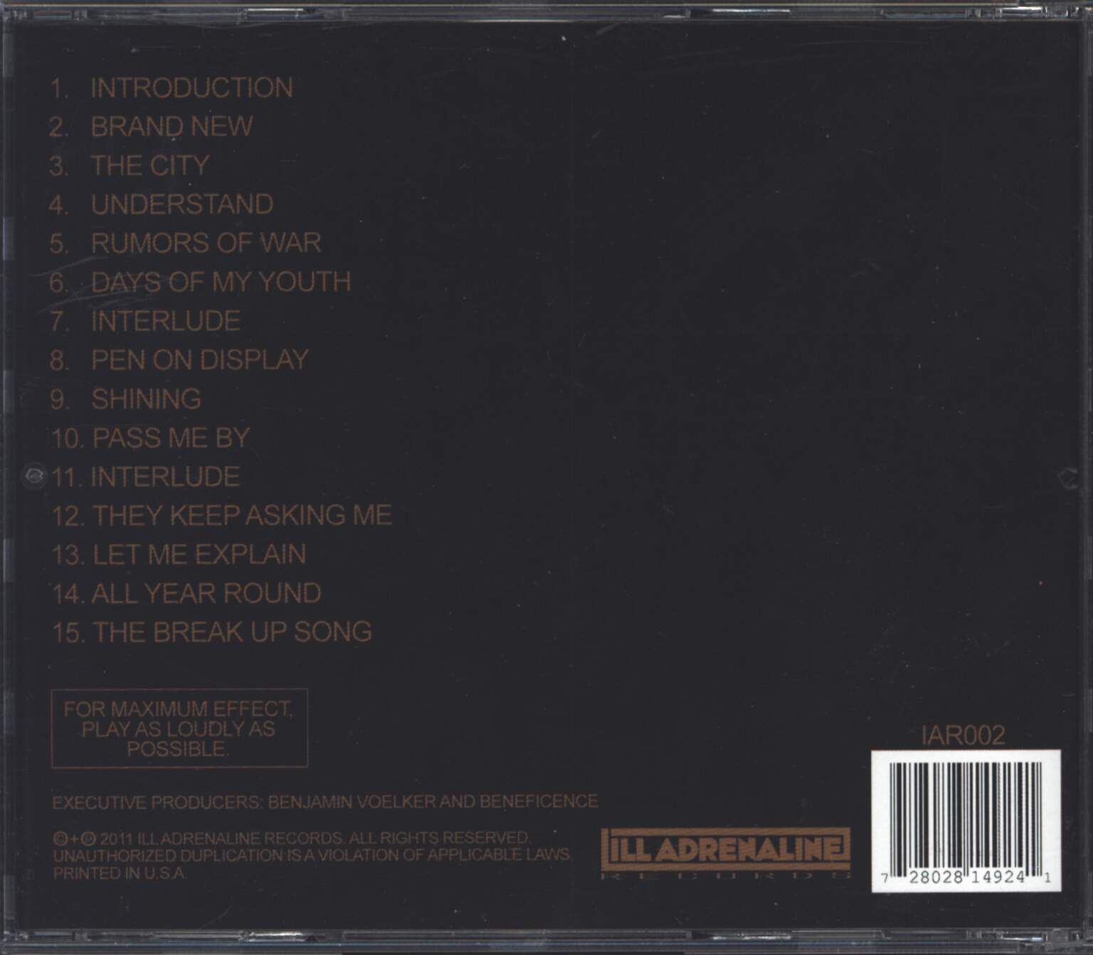 Rashad: The Element Of Surprise, 1×CD