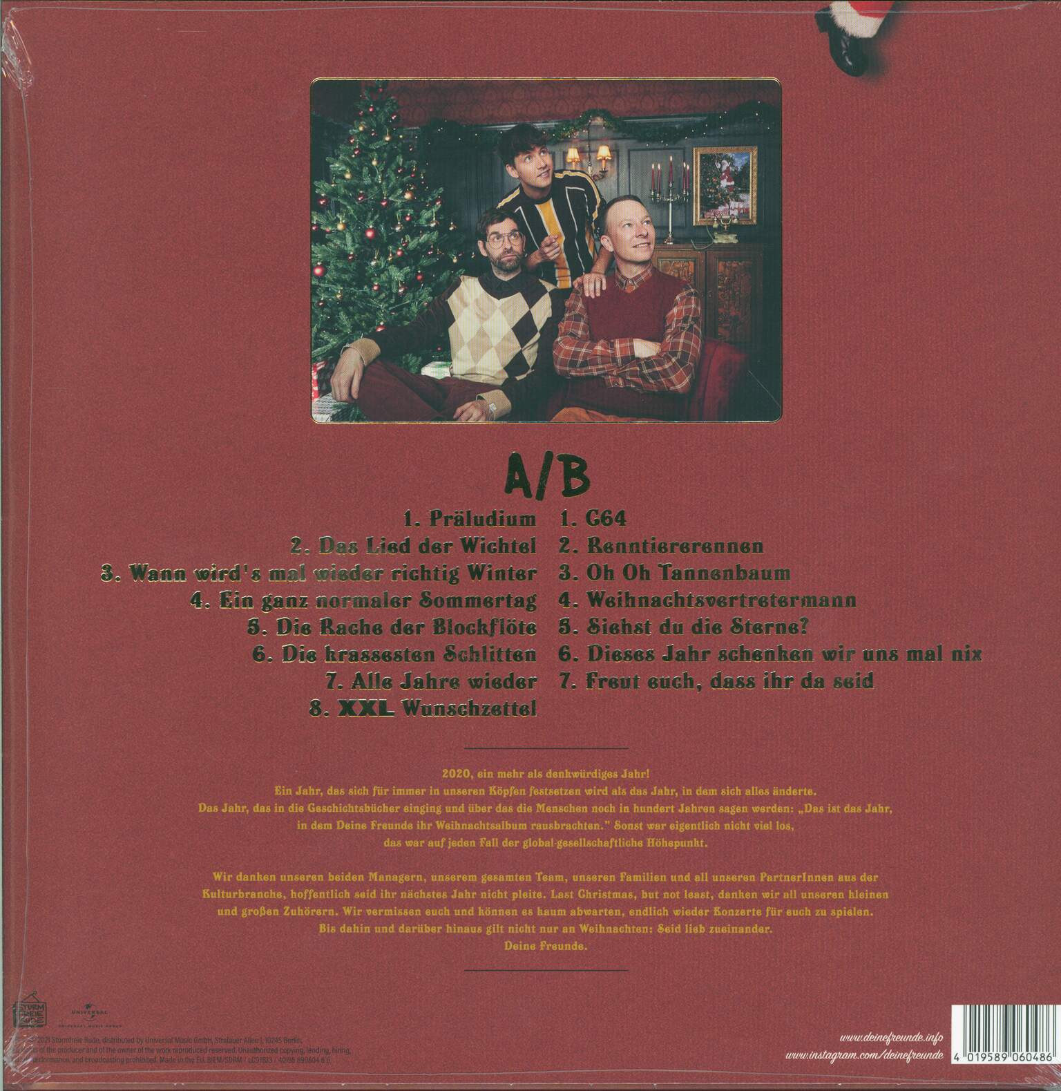 Deine Freunde: Das Weihnachtsalbum, 1×CD, 1×LP (Vinyl)