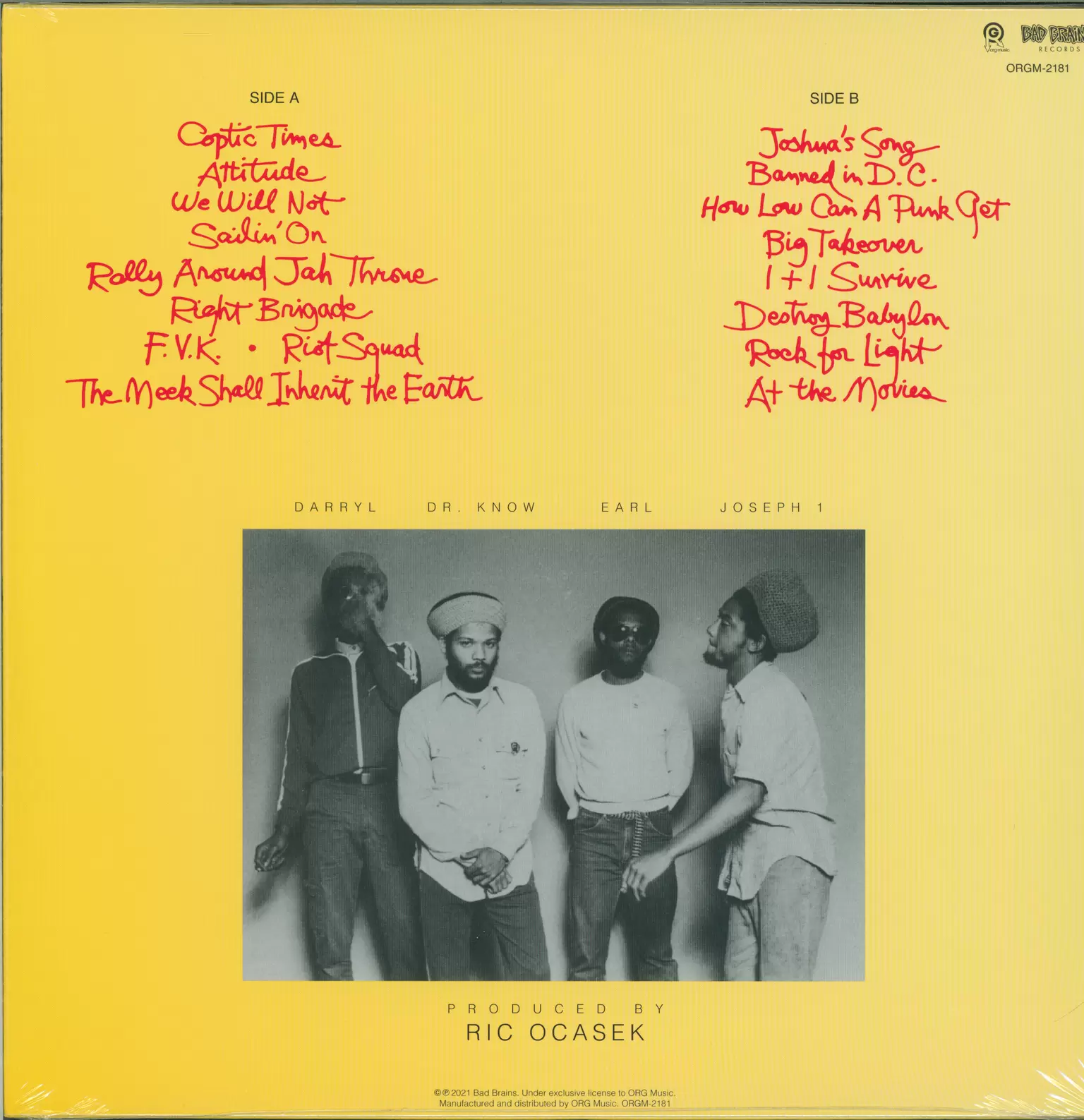 Bad Brains: Rock For Light, 1×LP (Vinyl)