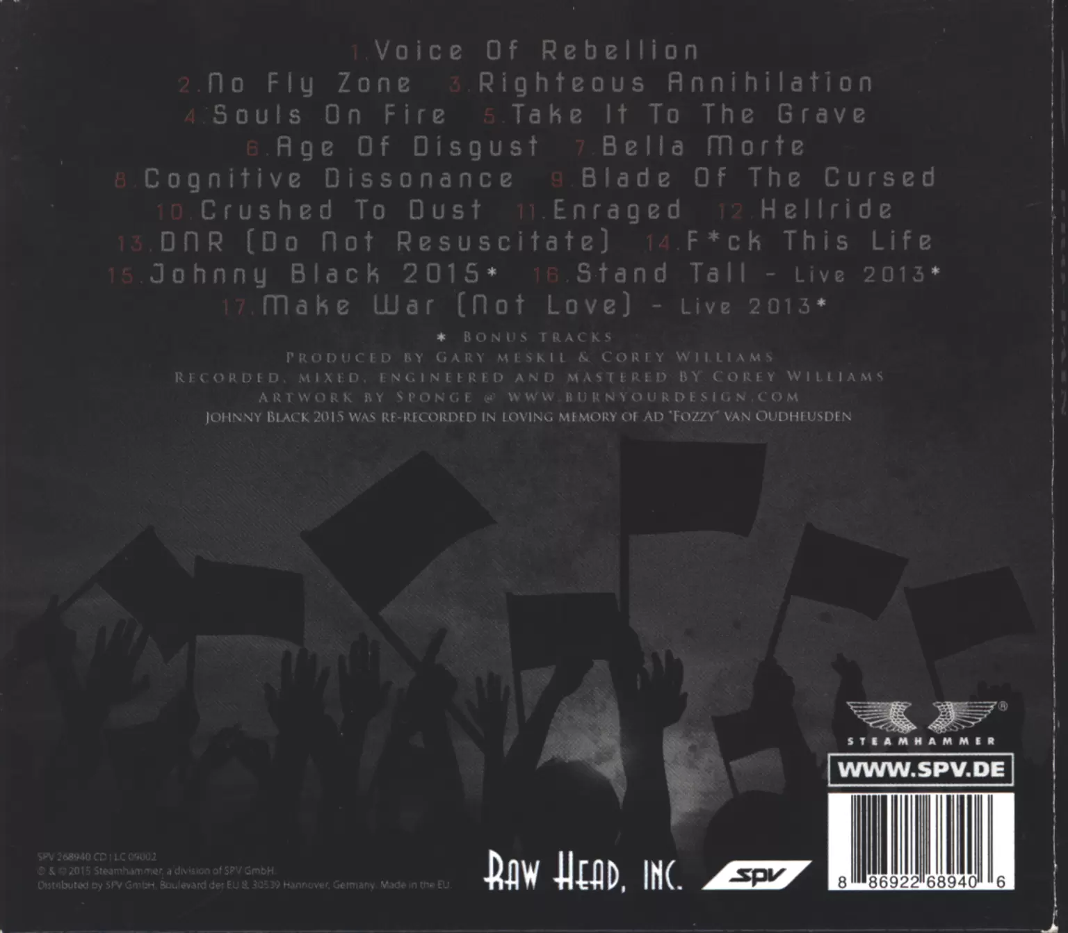Pro-Pain: Voice Of Rebellion, 1×CD