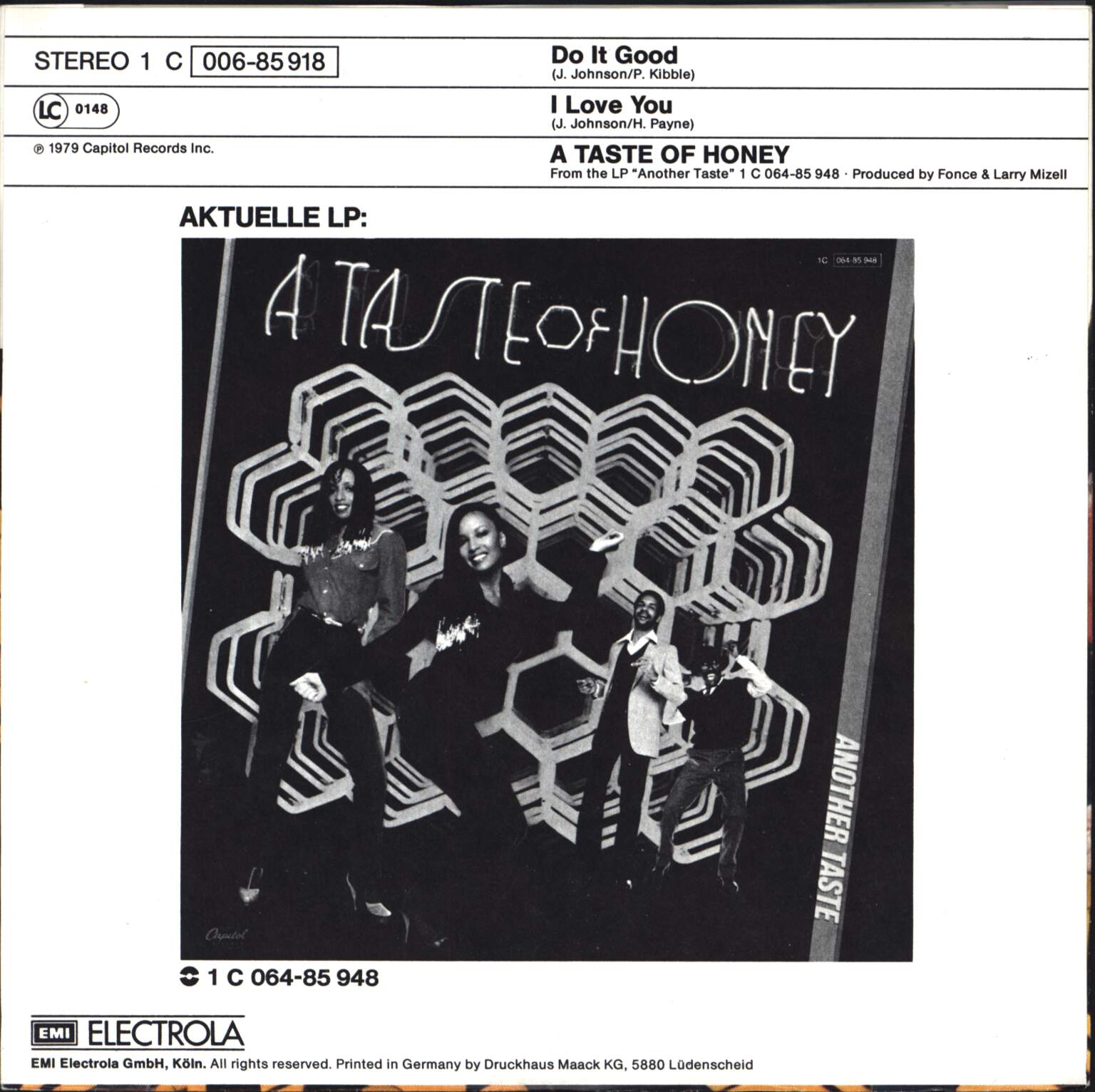 A Taste Of Honey: Do It Good, 1×7" Single (Vinyl)