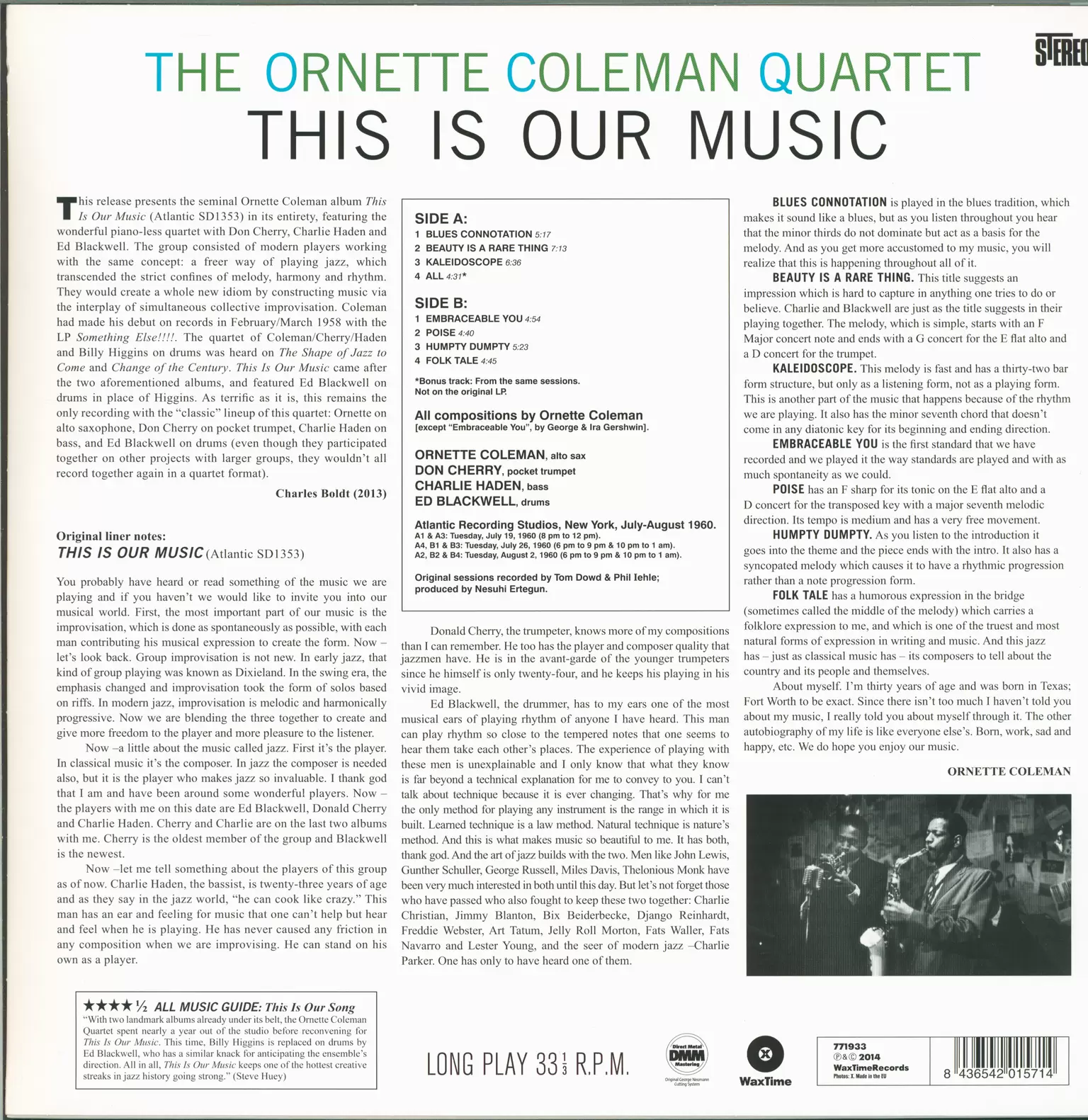 The Ornette Coleman Quartet: This Is Our Music, 1×LP (Vinyl)
