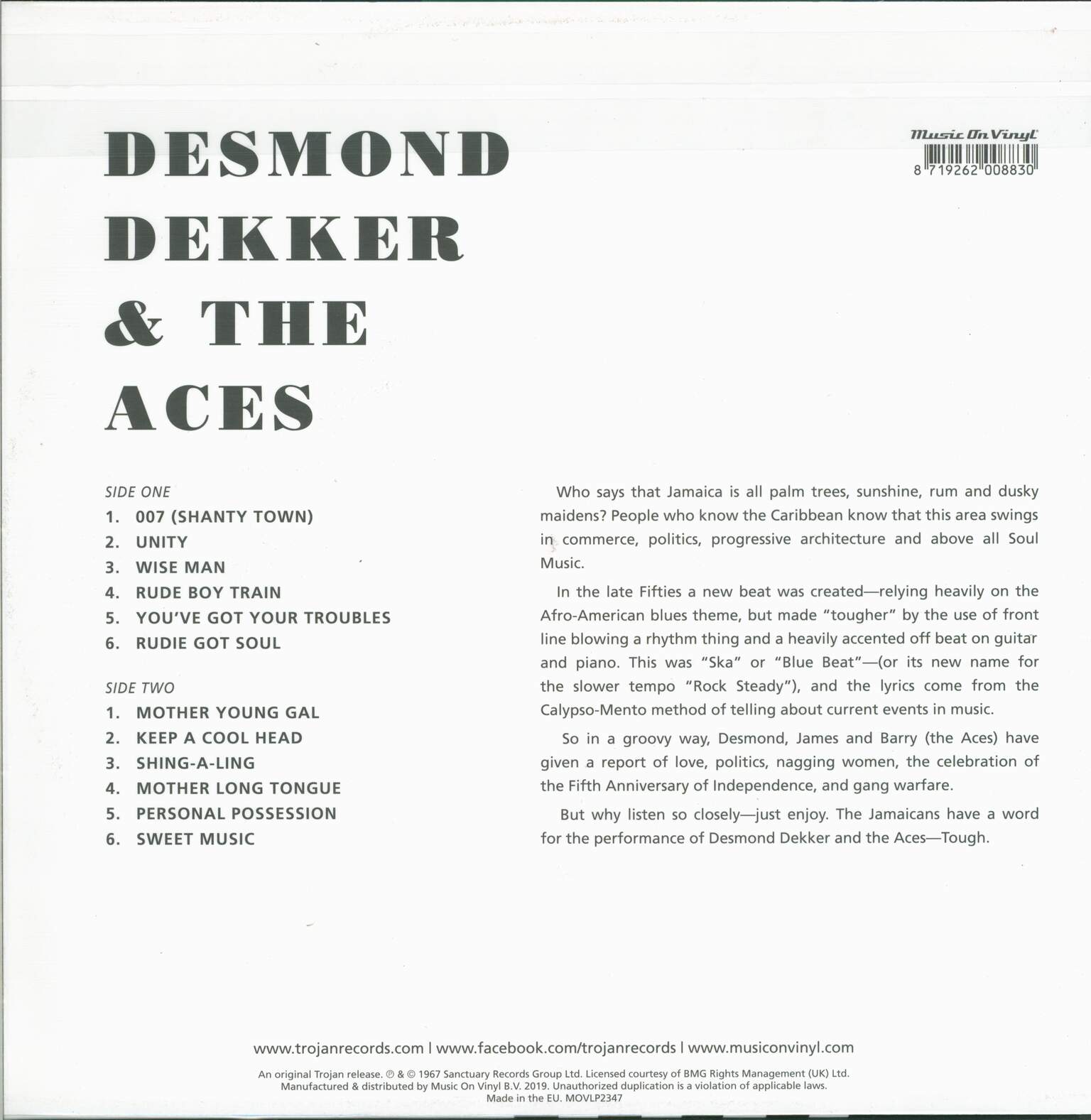 Desmond Dekker & The Aces: 007 Shanty Town, 1×LP (Vinyl)