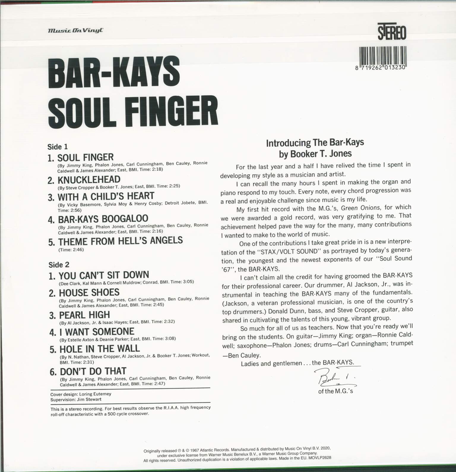Bar-Kays: Soul Finger, 1×LP (Vinyl)