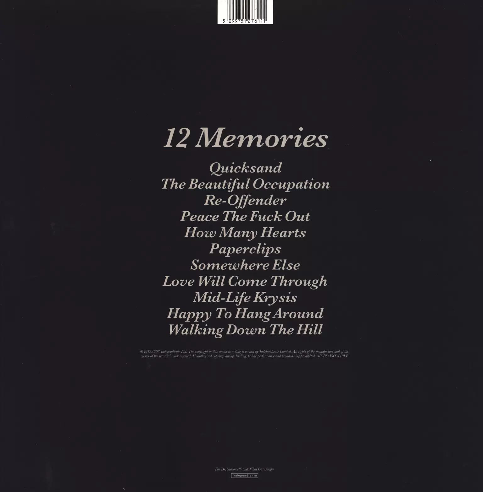 Travis: 12 Memories, 1×LP (Vinyl)