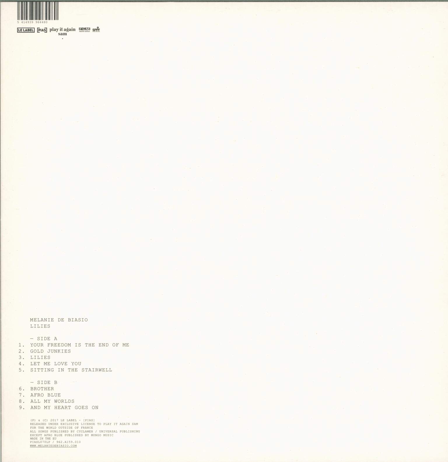 Melanie De Biasio: Lilies, 1×LP (Vinyl)