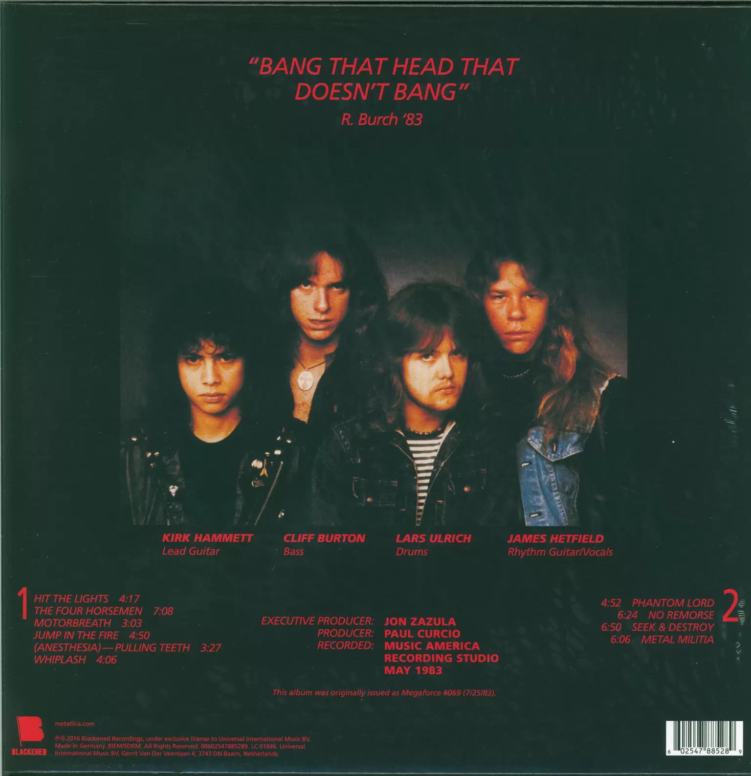 Metallica: Kill 'Em All, 1×LP (Vinyl)