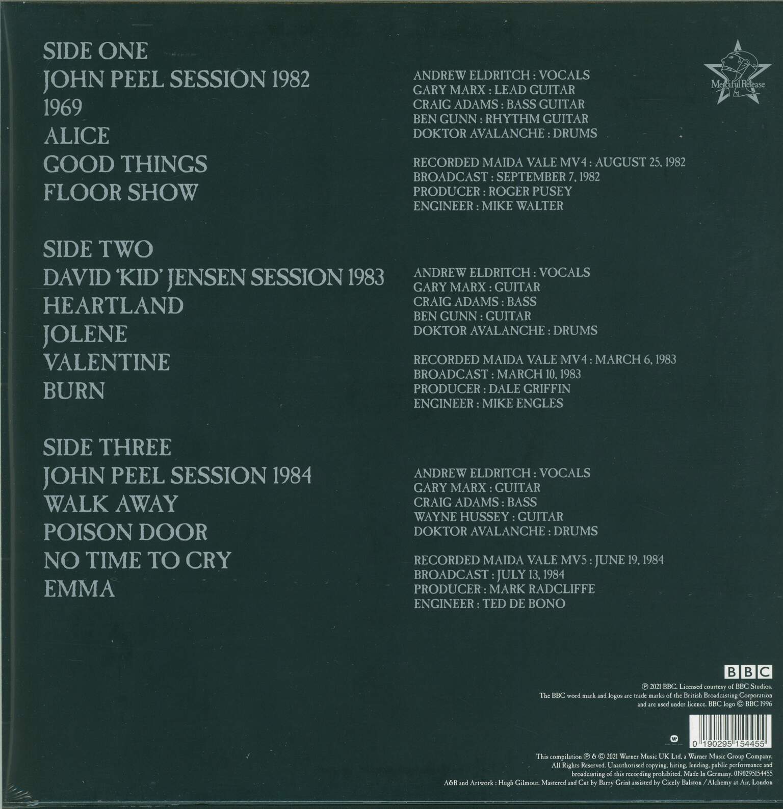 The Sisters Of Mercy: BBC Sessions 1982-1984, 1×LP (Vinyl), 1×LP (Vinyl)