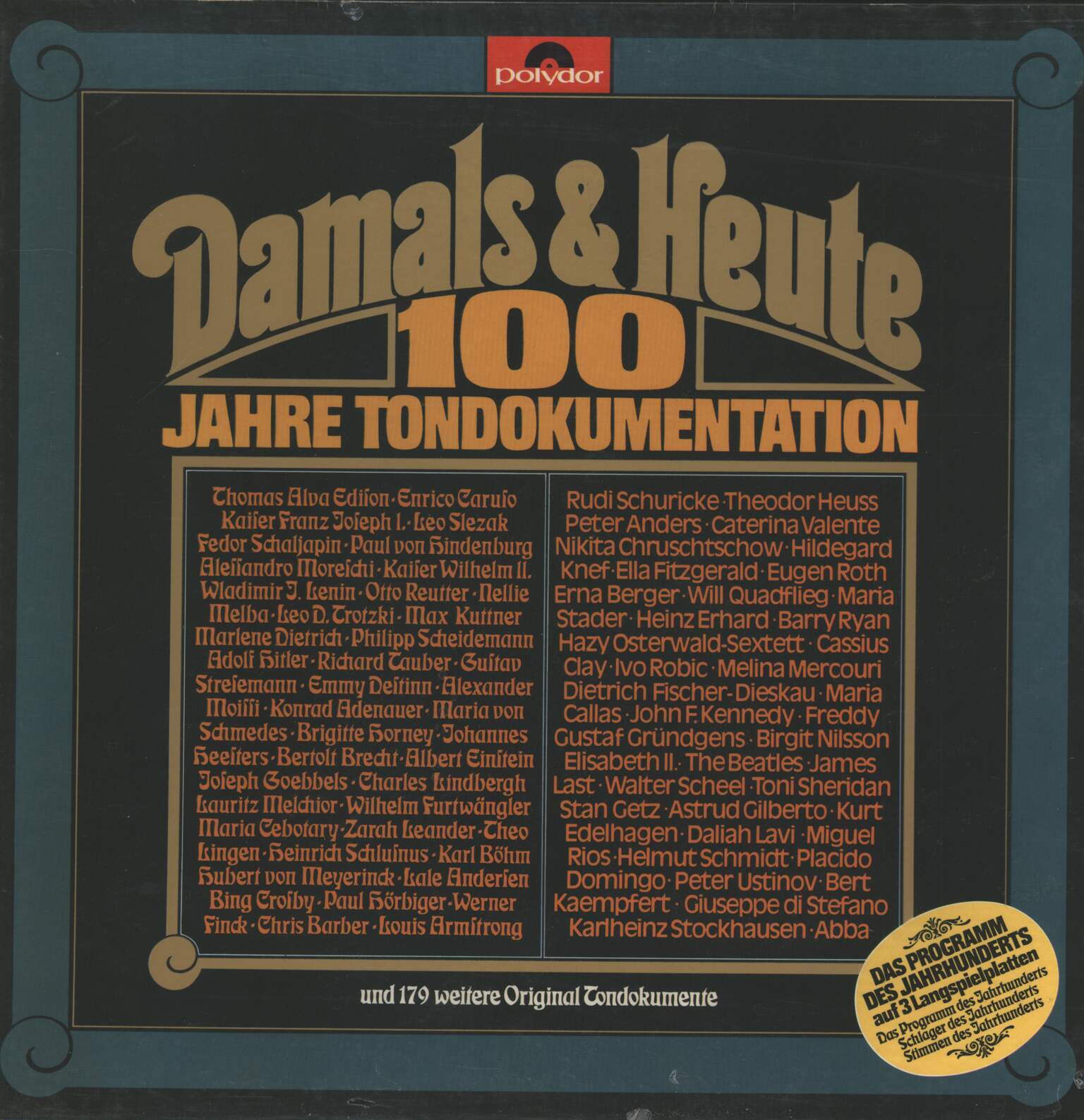 Various: Damals & Heute. 100 Jahre Tondokumentation, 3×LP (Vinyl)