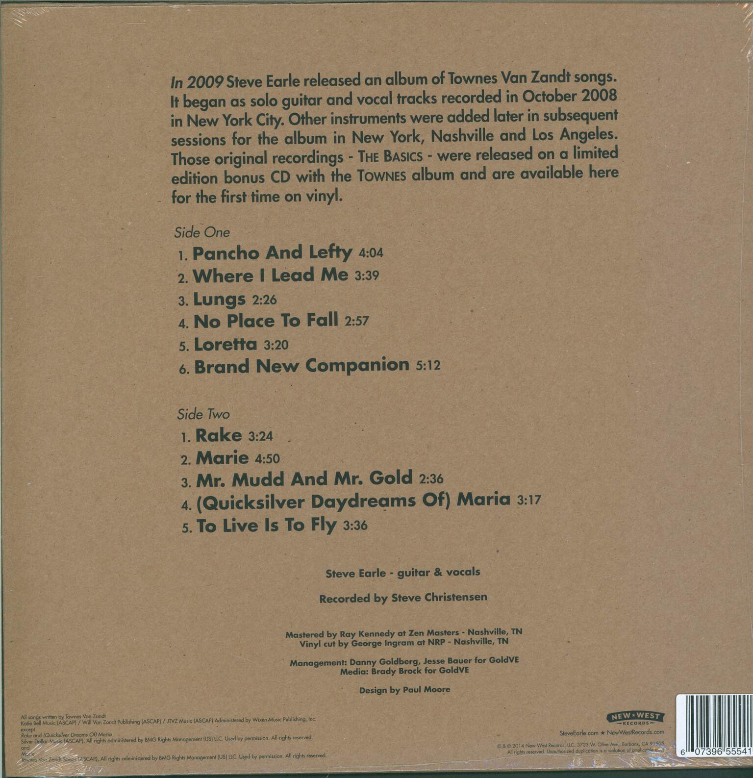 Steve Earle: Townes: The Basics, 1×LP (Vinyl)