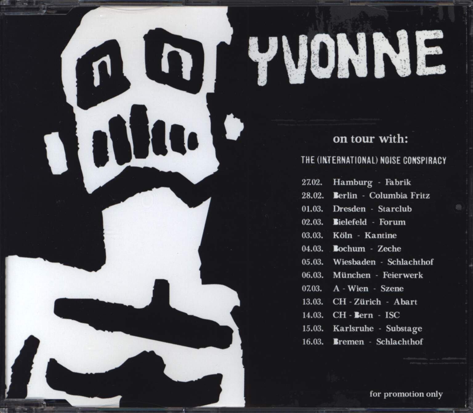 Yvonne: Burning Cars Tour Sampler, 1×CD