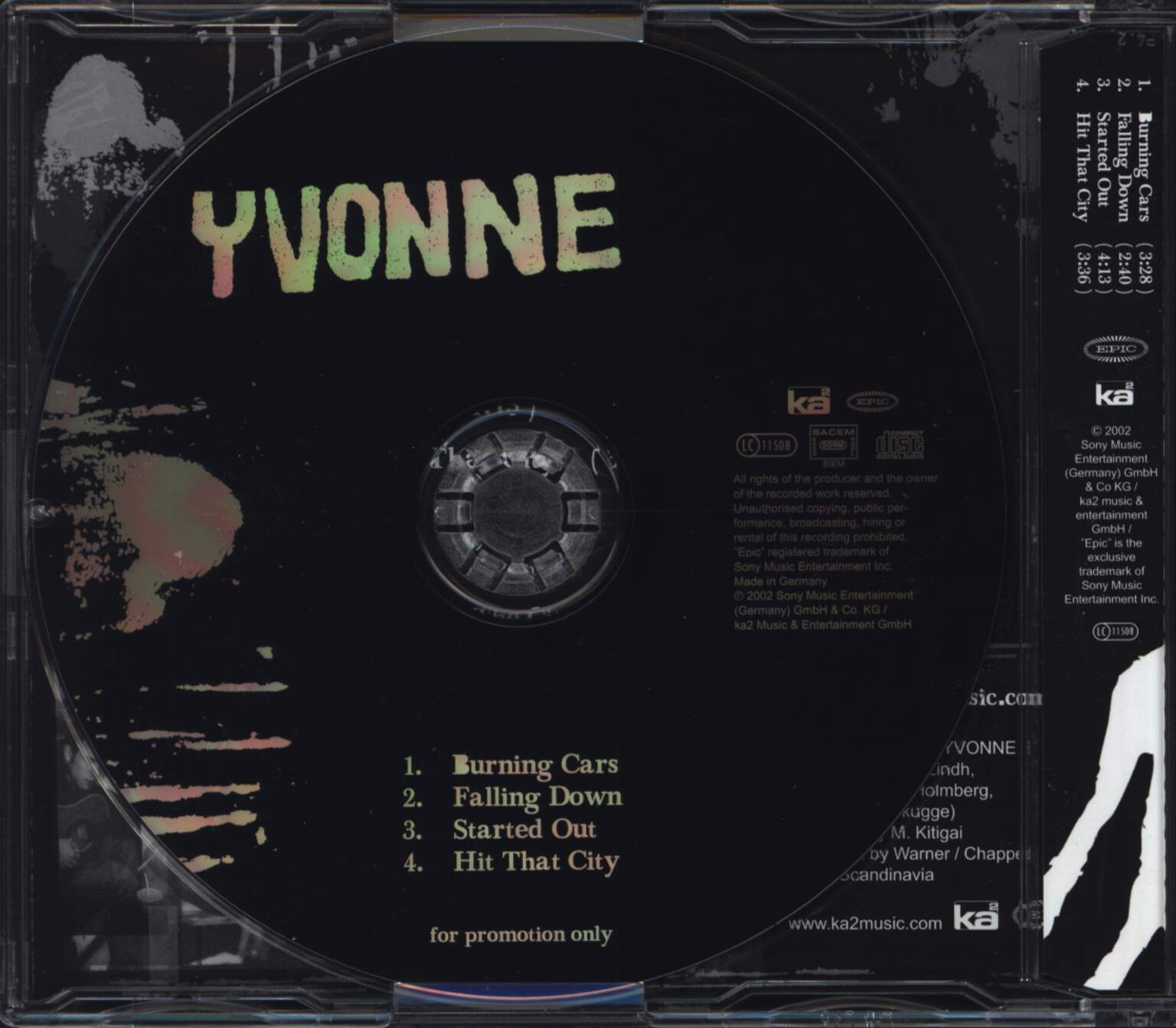 Yvonne: Burning Cars Tour Sampler, 1×CD