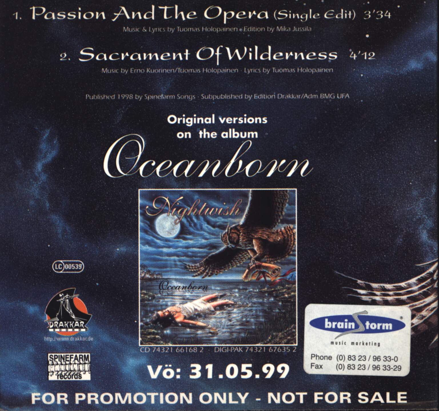 Nightwish: Passion And The Opera, 1×Mini CD