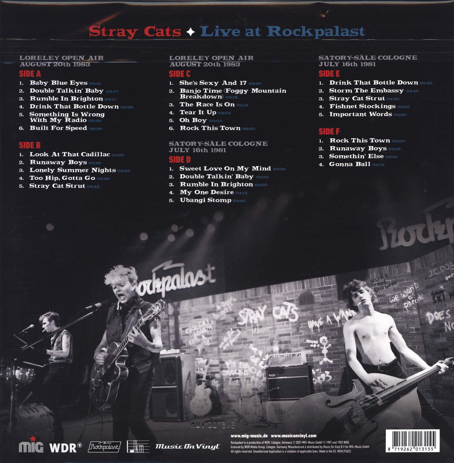 Stray Cats: Live At Rockpalast - Loreley Open Air + 1981 Cologne, 3×LP (Vinyl)