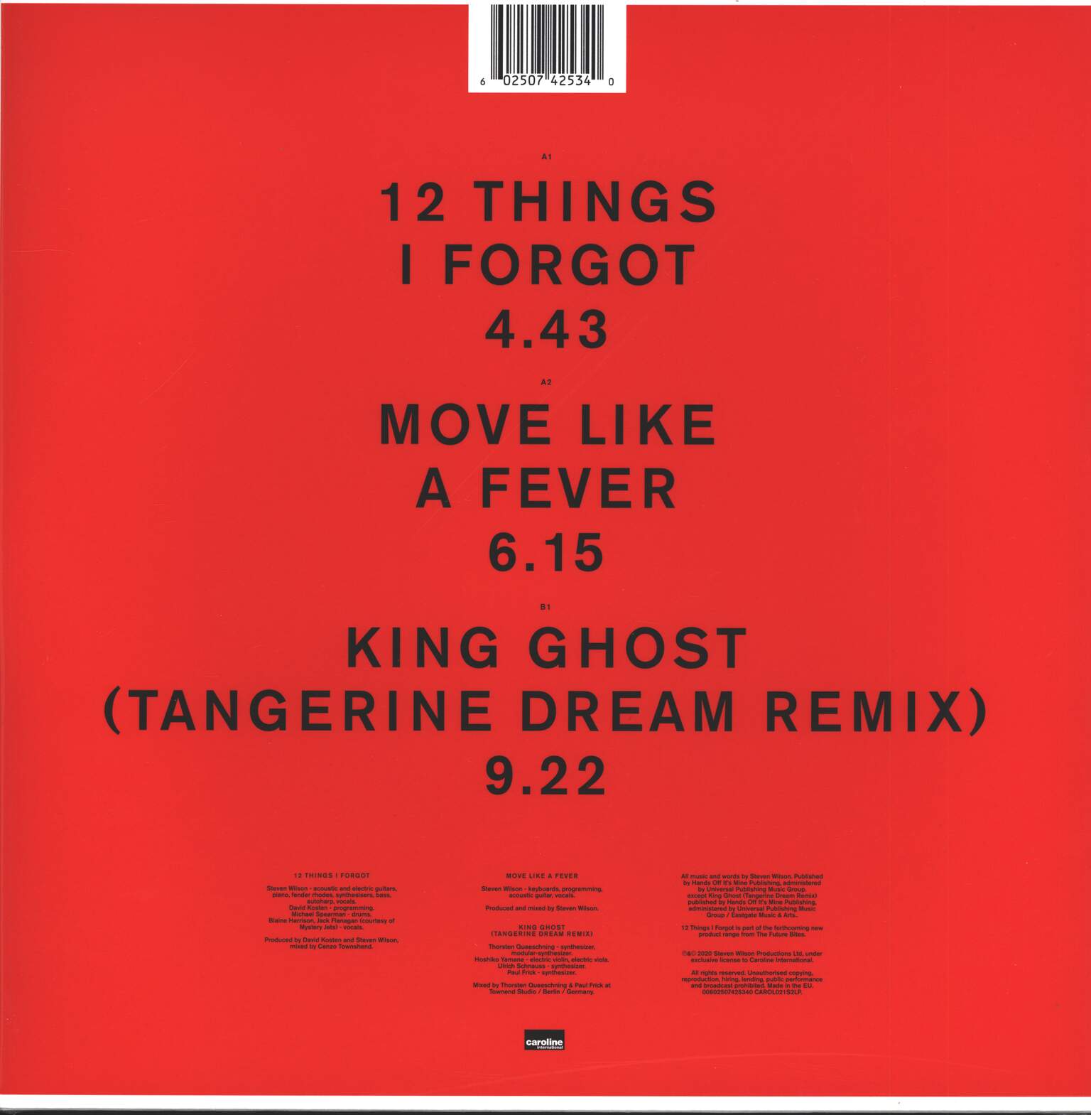 Steven Wilson: 12 Things I Forgot, 1×12" Maxi Single (Vinyl)